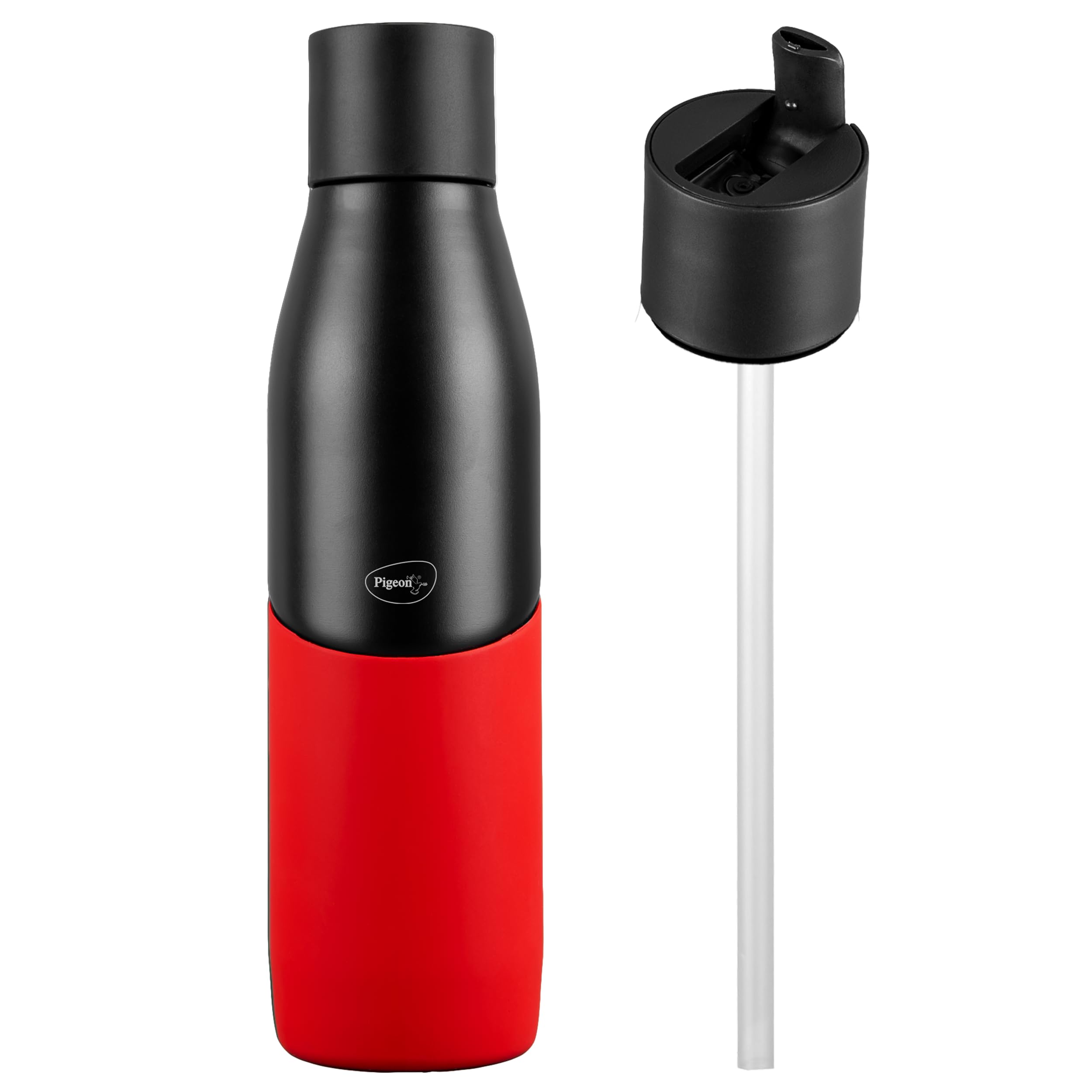 Pigeon By Stovekraft Luxe Thermos Stainless Steel Sipper Flask 750Ml With Straw| 24 Hours Hot And Cold|Leak Proof|Easy To Open|E