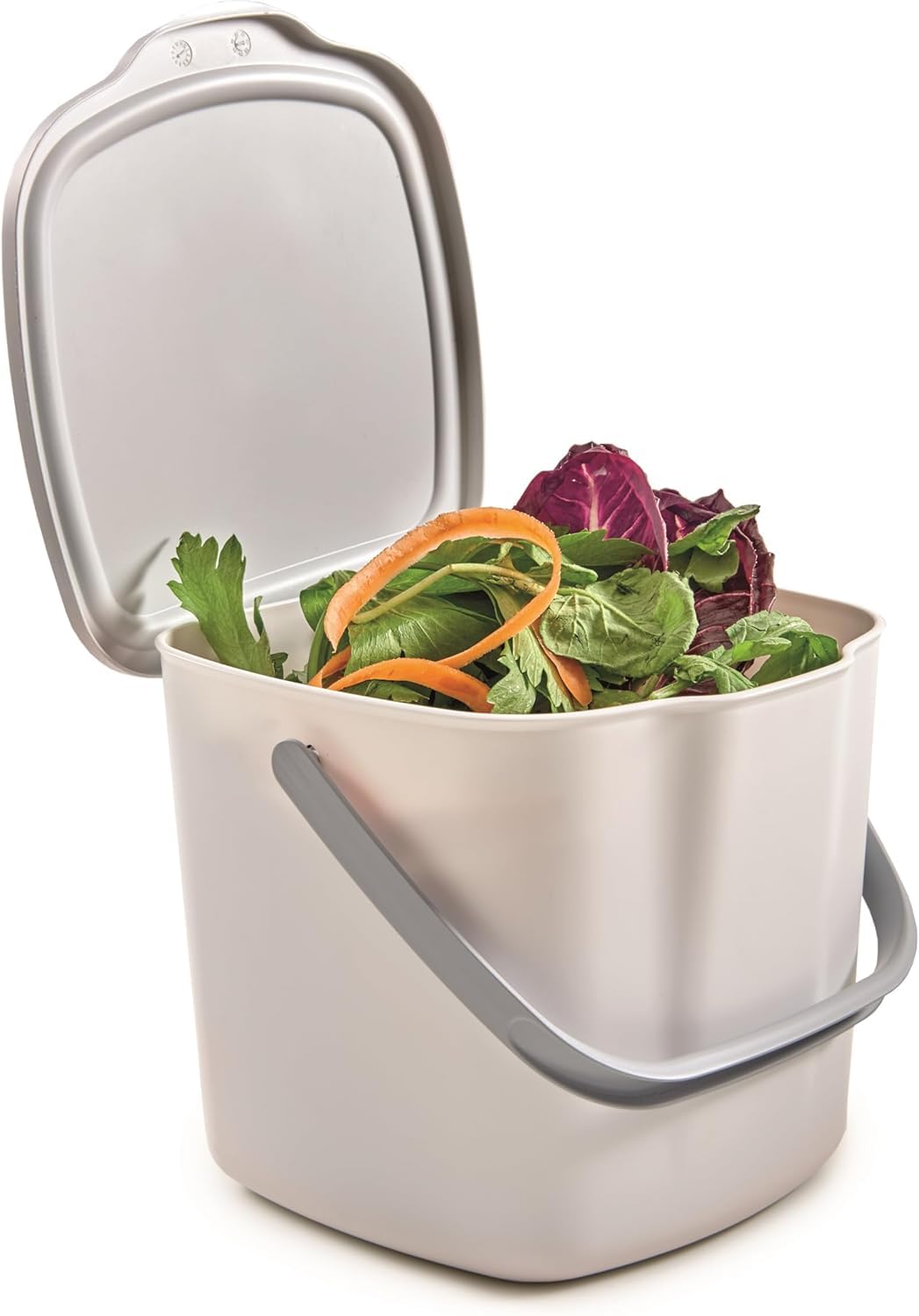 Snips Food Waste Compost Bin With Lid And Handle 3L, Compost Bin For Kitchen, Bin Food Waste For Hanging 20.5 X 18.5 X 16.7, Mad