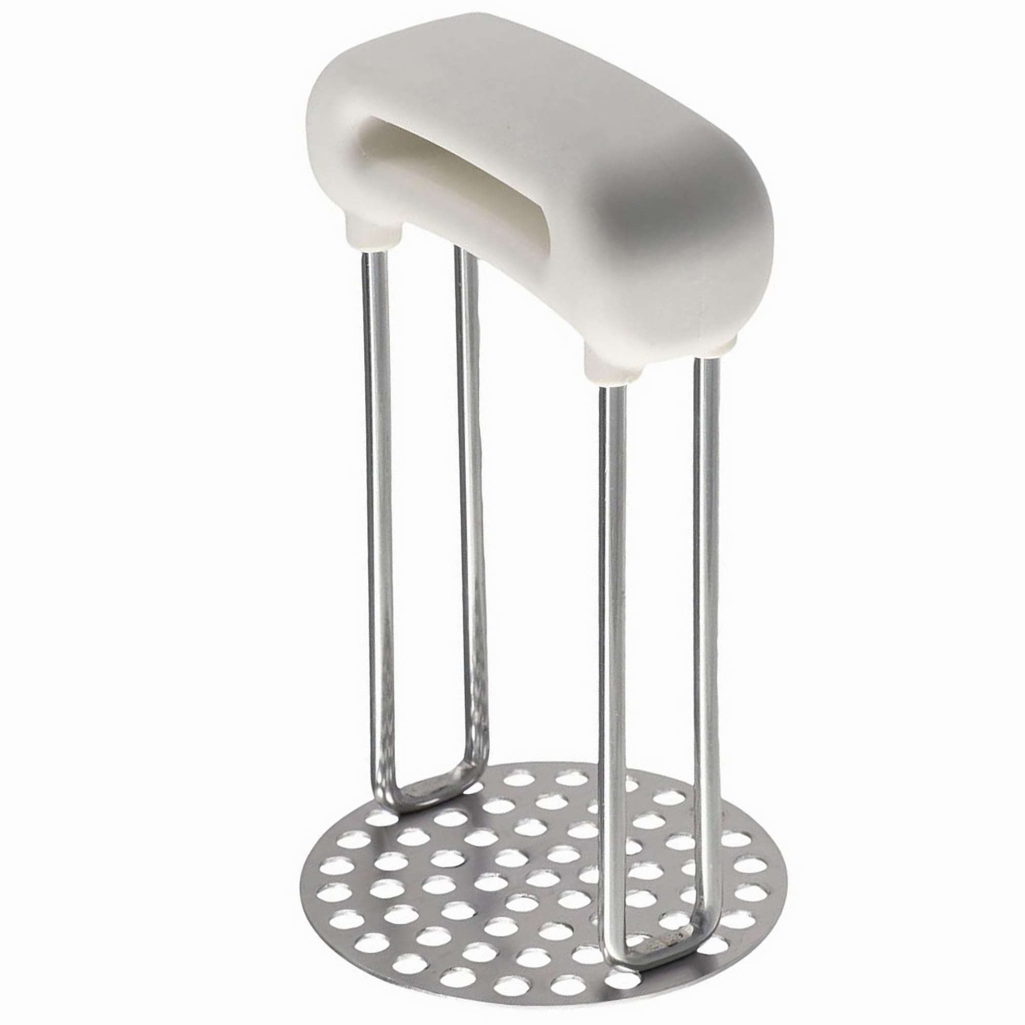 Small Mash Potato Masher (D 2.8 X H 4.9), Stainless Steel Potatoes Smasher with Horizontal Handle, Metal Food Pounder Kitchen To
