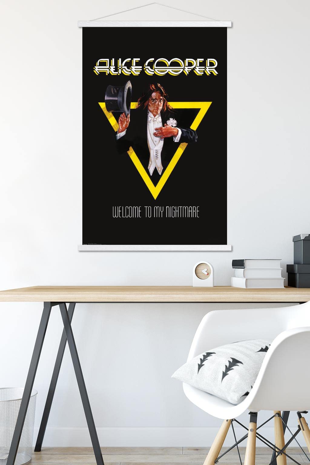 Trends International Alice Cooper - Welcome Wall Poster, 22.375'' X 34'', Premium Print And White Hanger Bundle