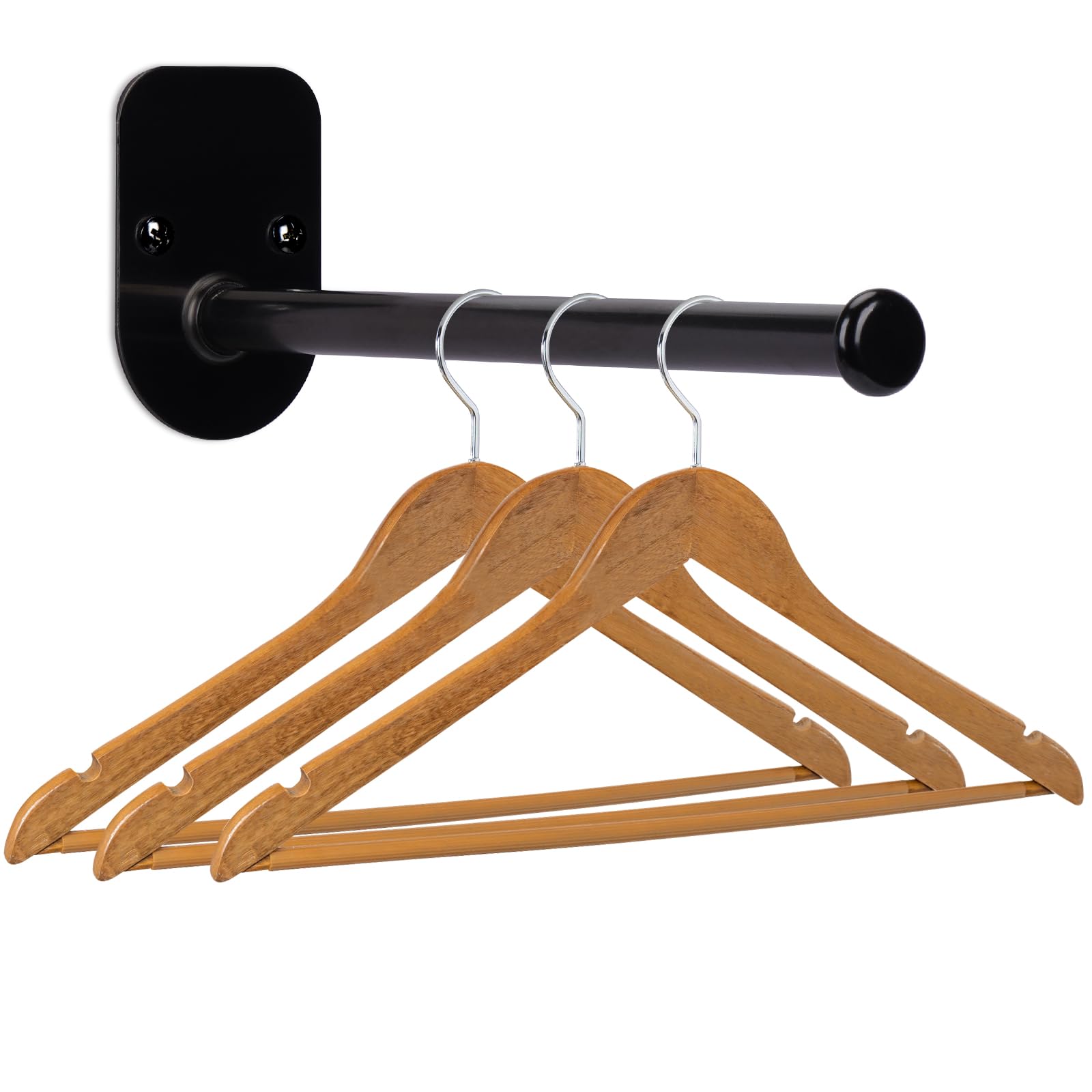 Xinyuwin Single Section Stainless Steel Clothes Hanger Storage Rack Organizer Wall Mount Adhesive Or Drilling Installation (Leng