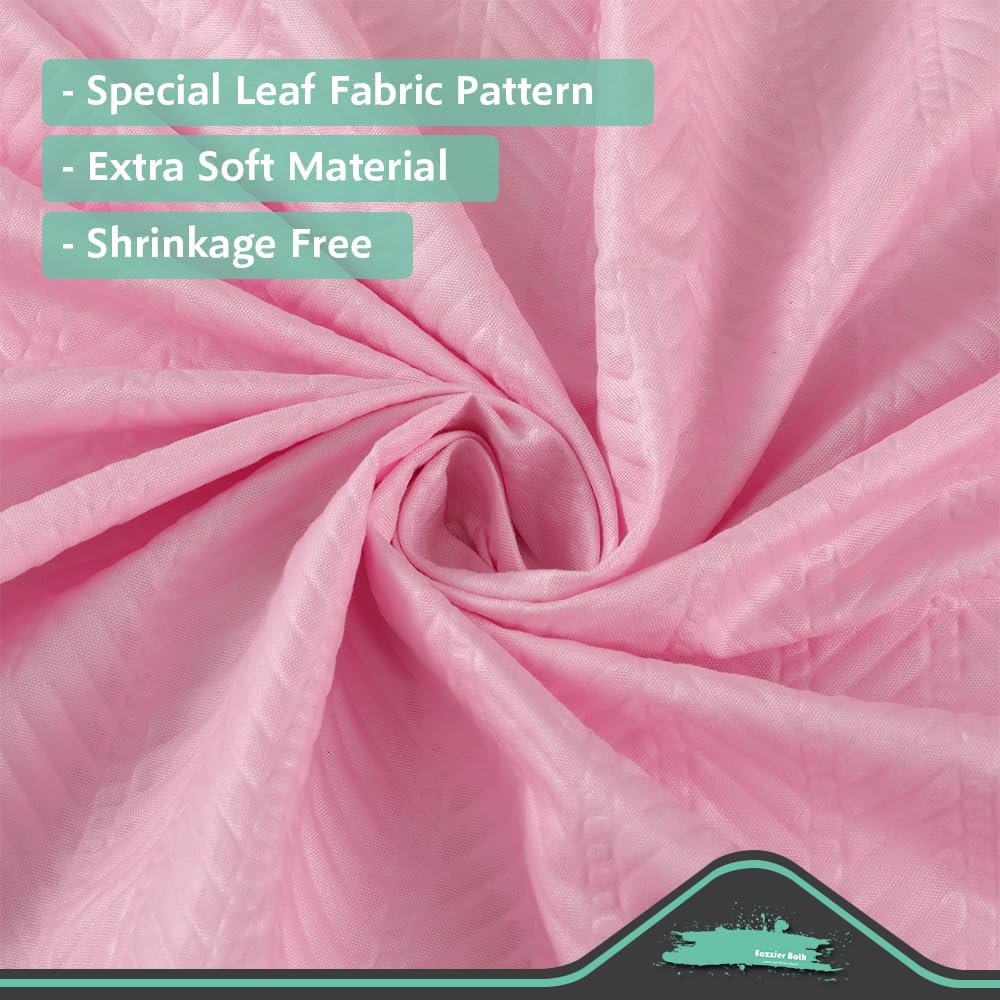 Eazzier Bath Lady Pink Fabric Shower Curtain Or Liner - Waffle Weave Textured Thin Cloth Shower Curtains For Bathroom, Light Wei