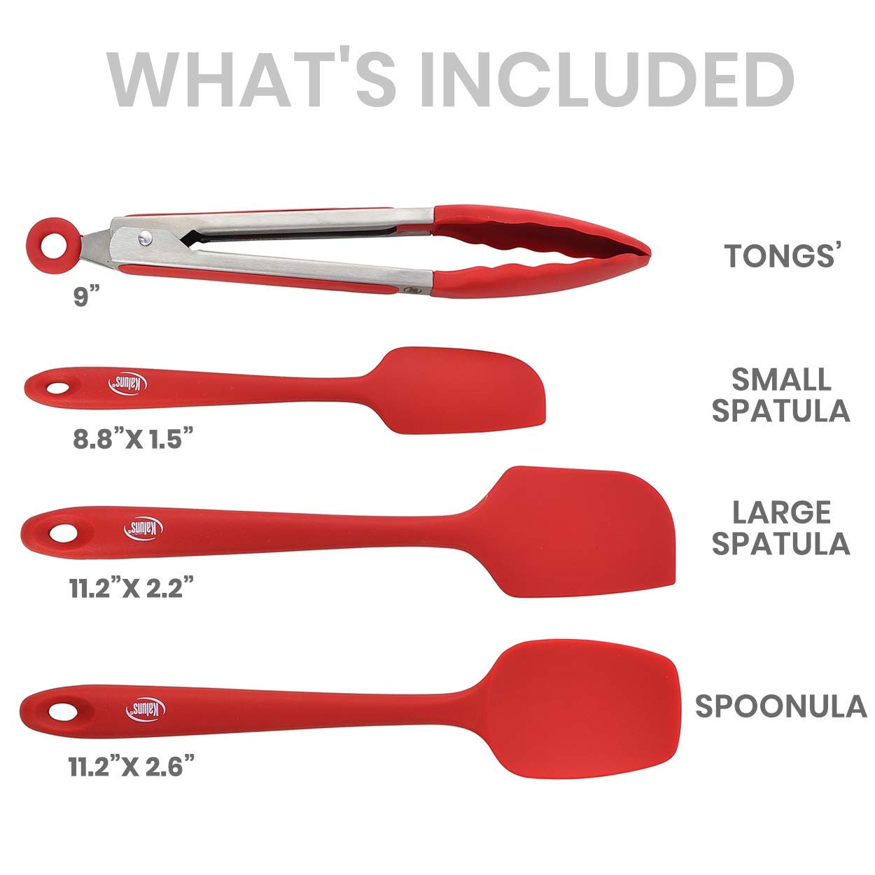 Kaluns Silicone Spatula Set 4 Pcs Rubber Spatulas Silicone Heat Resistant 600F, Spatulas For Nonstick Cookware, Seamless Design