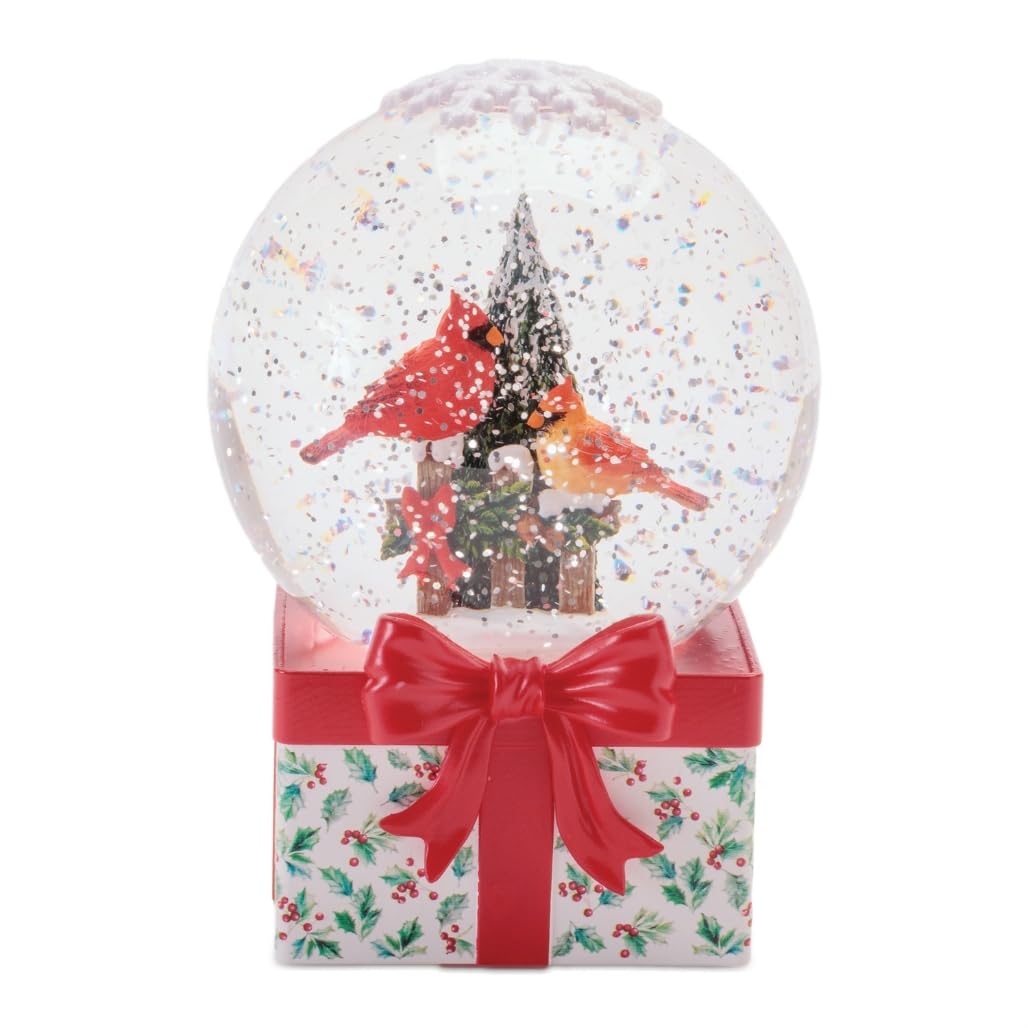 LED Cardinal Snow Globe 6.5H Plastic 3 AA Batteries Not Included