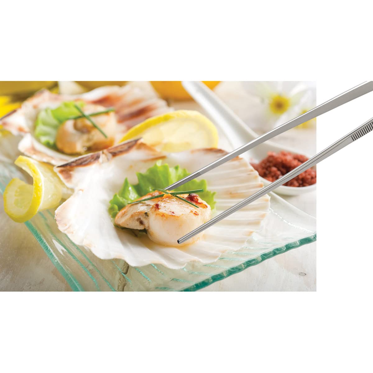 Cutlery-Pro Straight Culinary Precision Tong, Stainless Steel