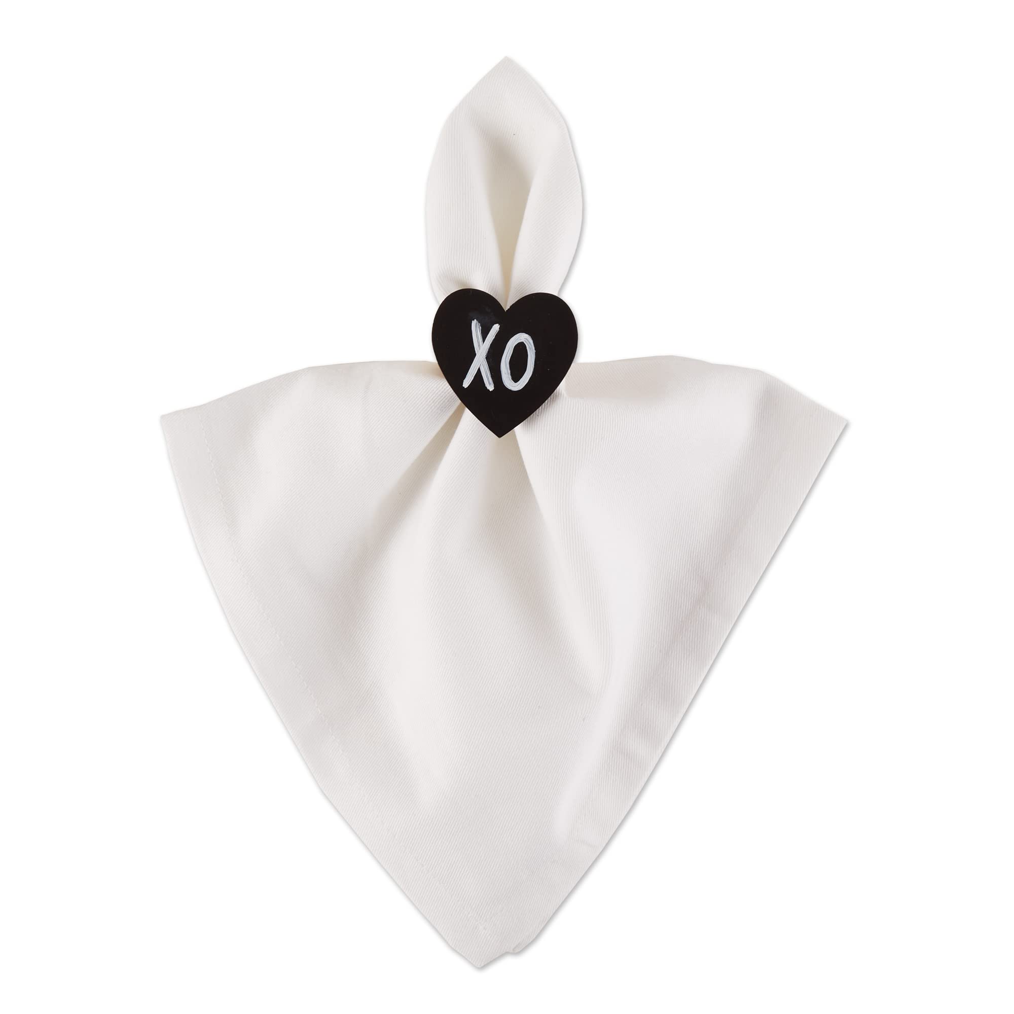 HEART CHALKBOARD NAPKIN RING SET/6