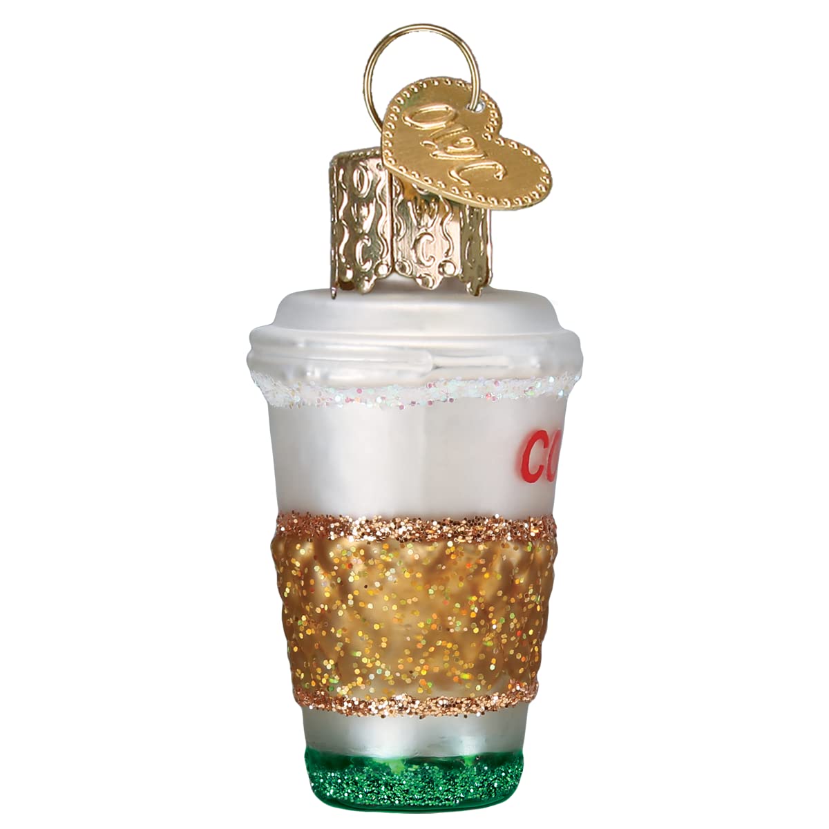 Old World Christmas Mini Coffee to Go Glass Blown Ornament for Christmas Tree, Handcrafted Holiday Decoration, Beverage Collecti