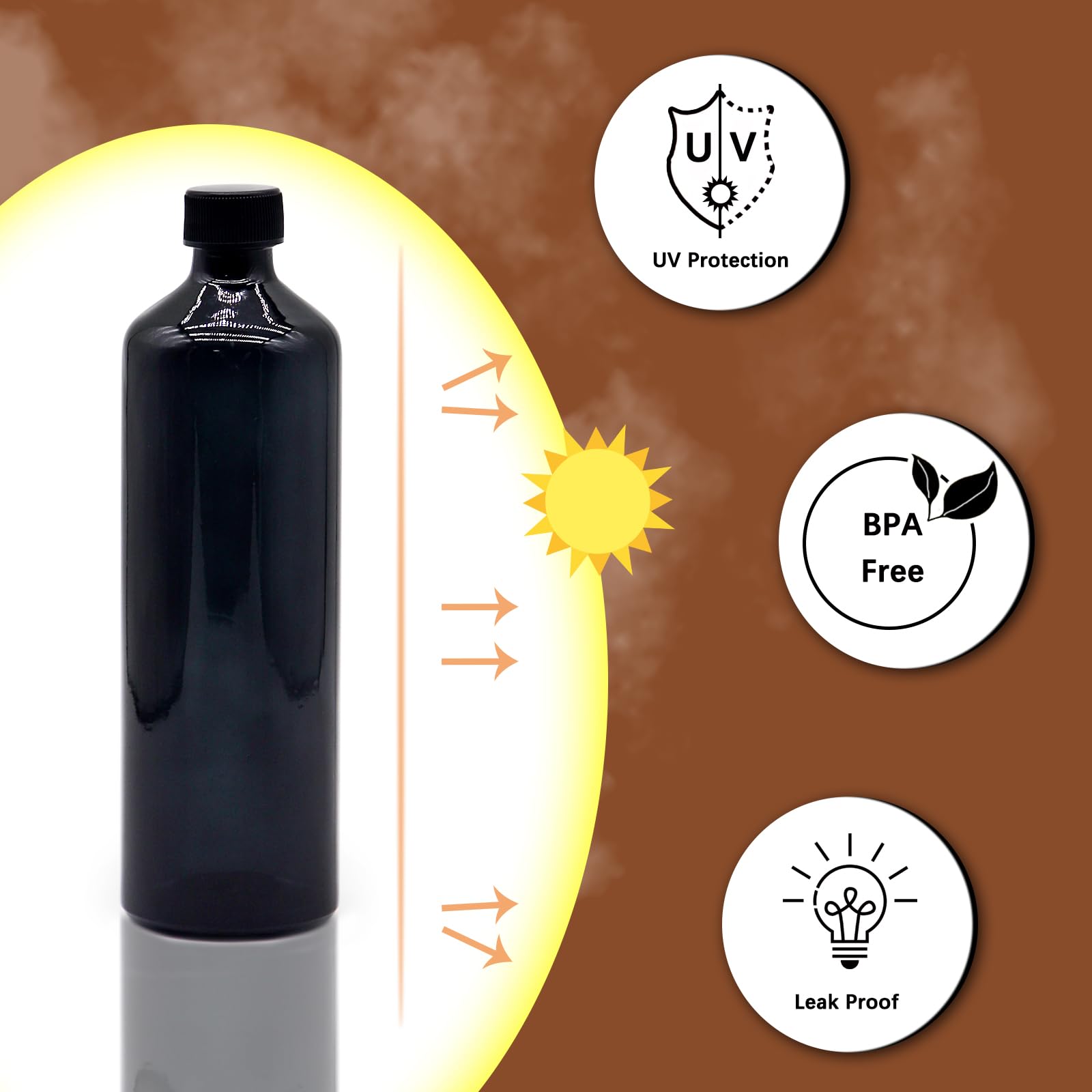 Offidix Glass Spray Bottles,16 Oz/0.48L Refillable Spray Bottle For Cleaning,Hair,Essential Oils,Plants,Adjustable Nozzle For Fi