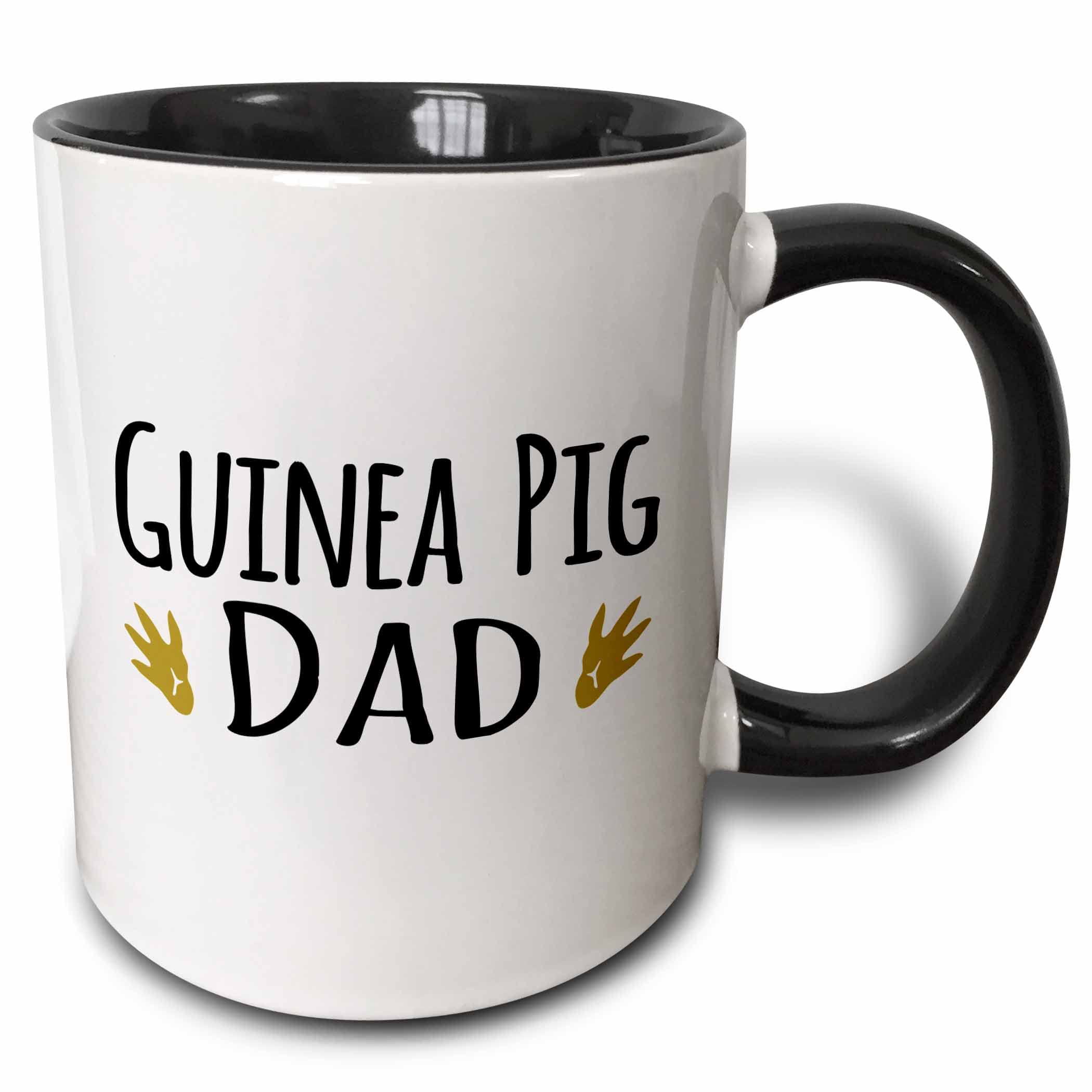 3dRose Guinea Pig Dad Mug, 11 oz, Black
