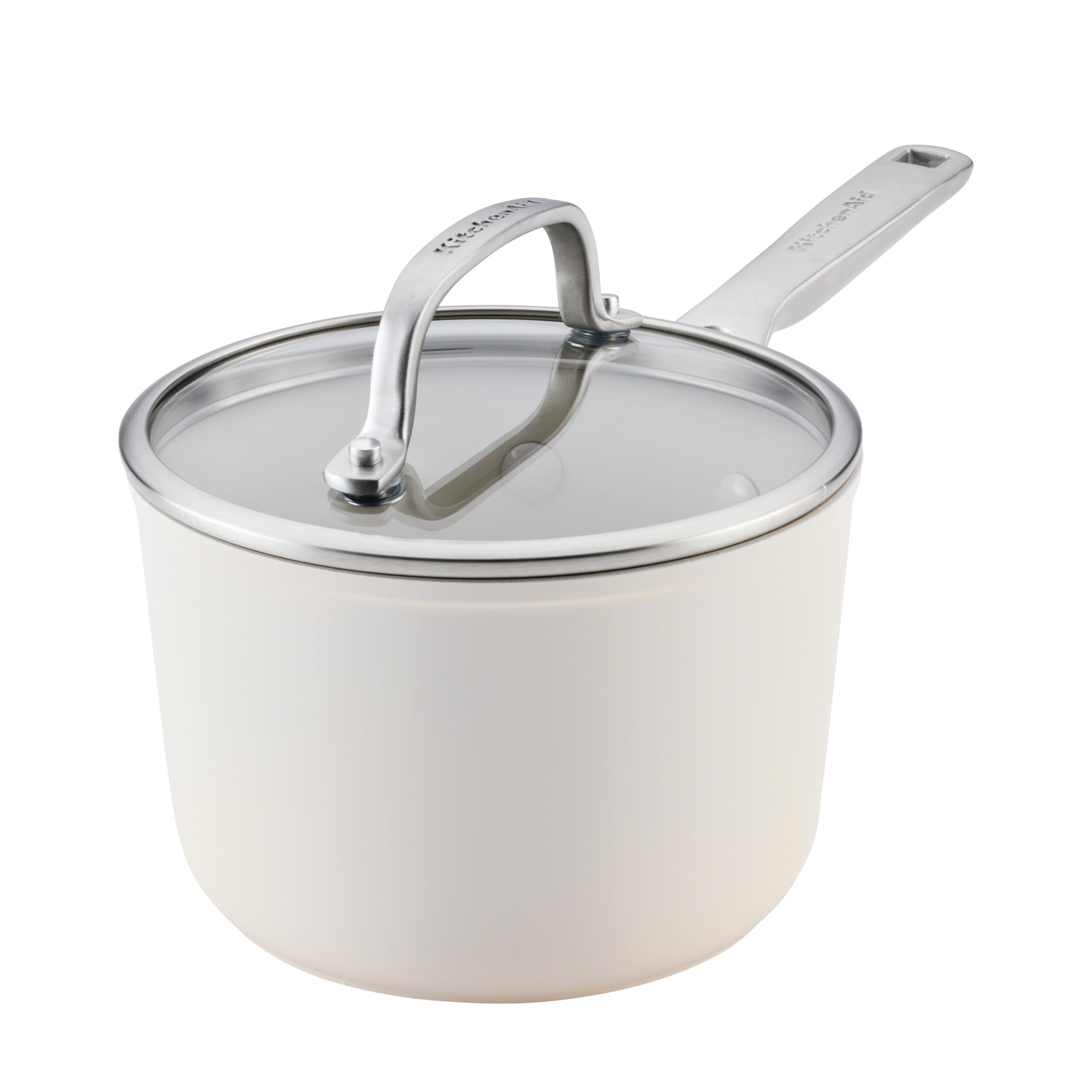 KitchenAid Hard Anodized Ceramic Induction Nonstick Cookware Saucepan with Lid, Dishwasher Safe, 2 Quart Non Stick Sauce Pan wit