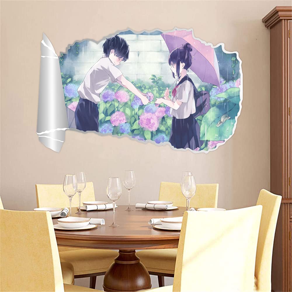 Gadgets Wrap Printed Wall Decal Sticker Scratched Book Roll Paper Style Decal (95Cm X 58Cm) - School Boy & Girl