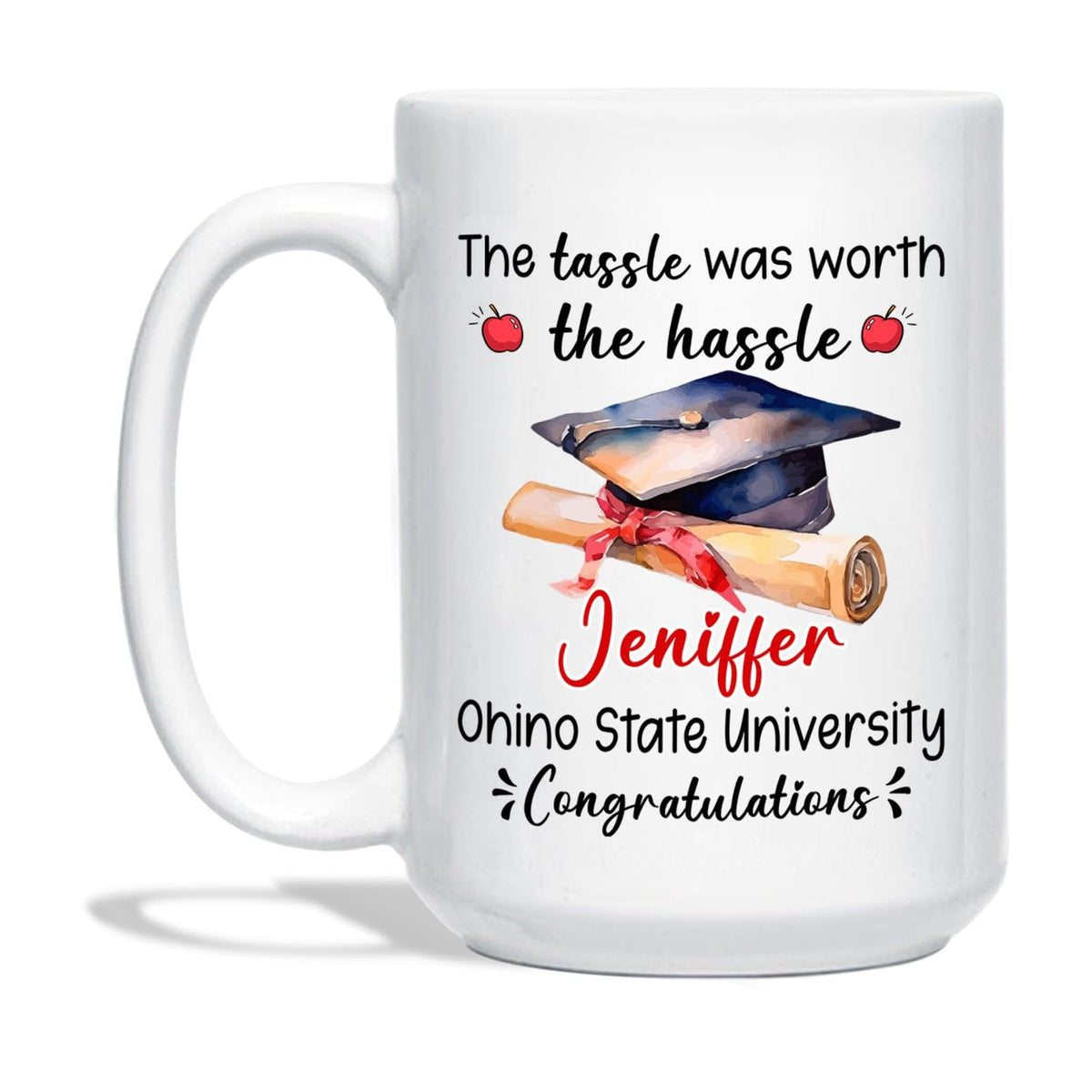 The Tassel Was Worth The Hassle Cup, Personalized Graduation Coffee Mug Gifts For Friends Student Graduation, Unique Congrats Gr