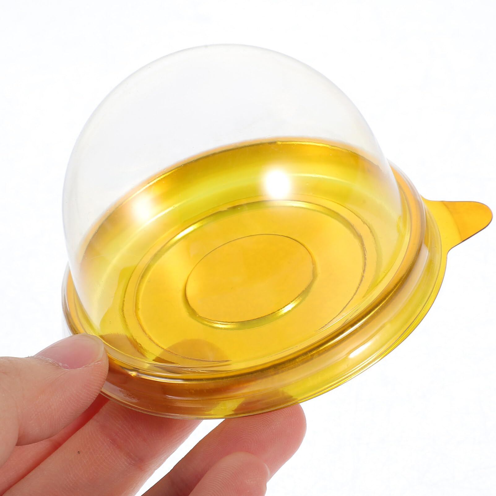 Nuobesty Clear Dome Box 50Pcs, Round Plastic Cupcake Holders Plastic Egg-Yolk Puff Mooncake Packing Box Container Mooncake Dome