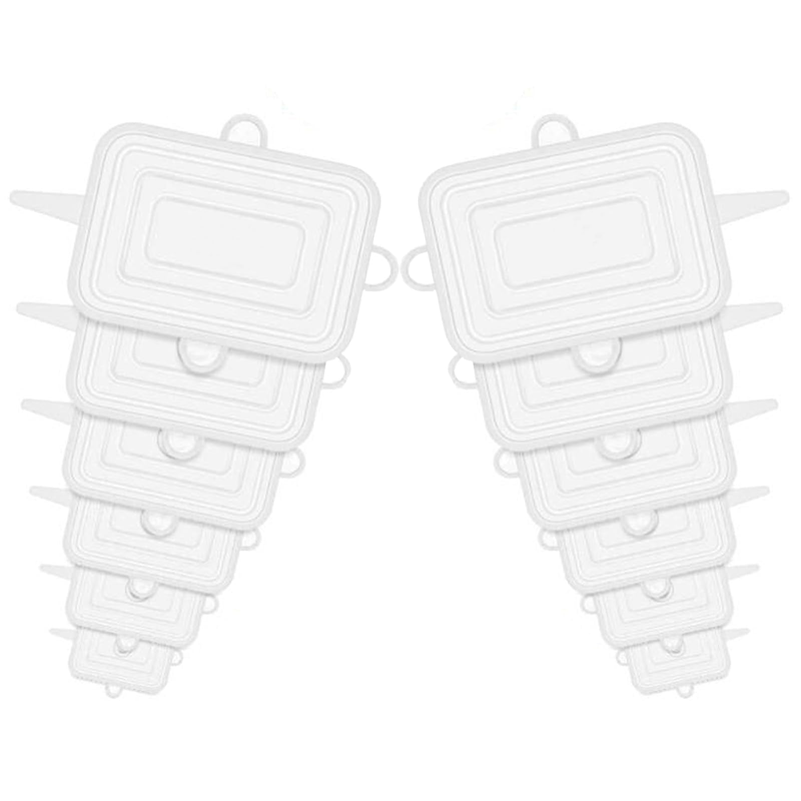 12 Pcs Rectangular Silicone Food Covers, 6 Sizes Reusable Leftover Stretch Lids, Airtight Food Storage Covers Safe In Dishwasher