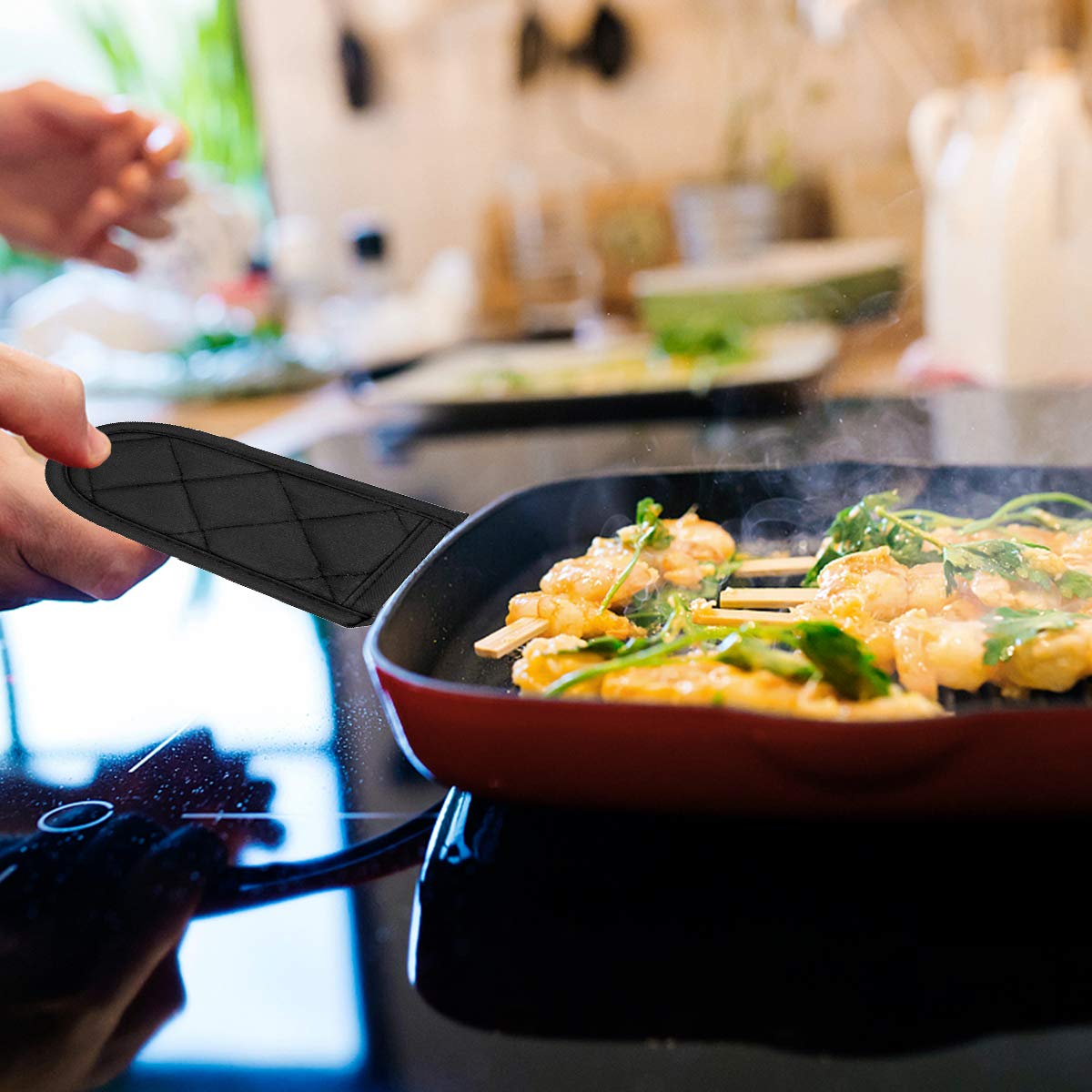 Evoio Cast Iron Skillet Handle Covers, Pot Handle Covers Heat Resistant, Heat Resistant Pot Pan Skillet Hot Handle Holder Sleeve