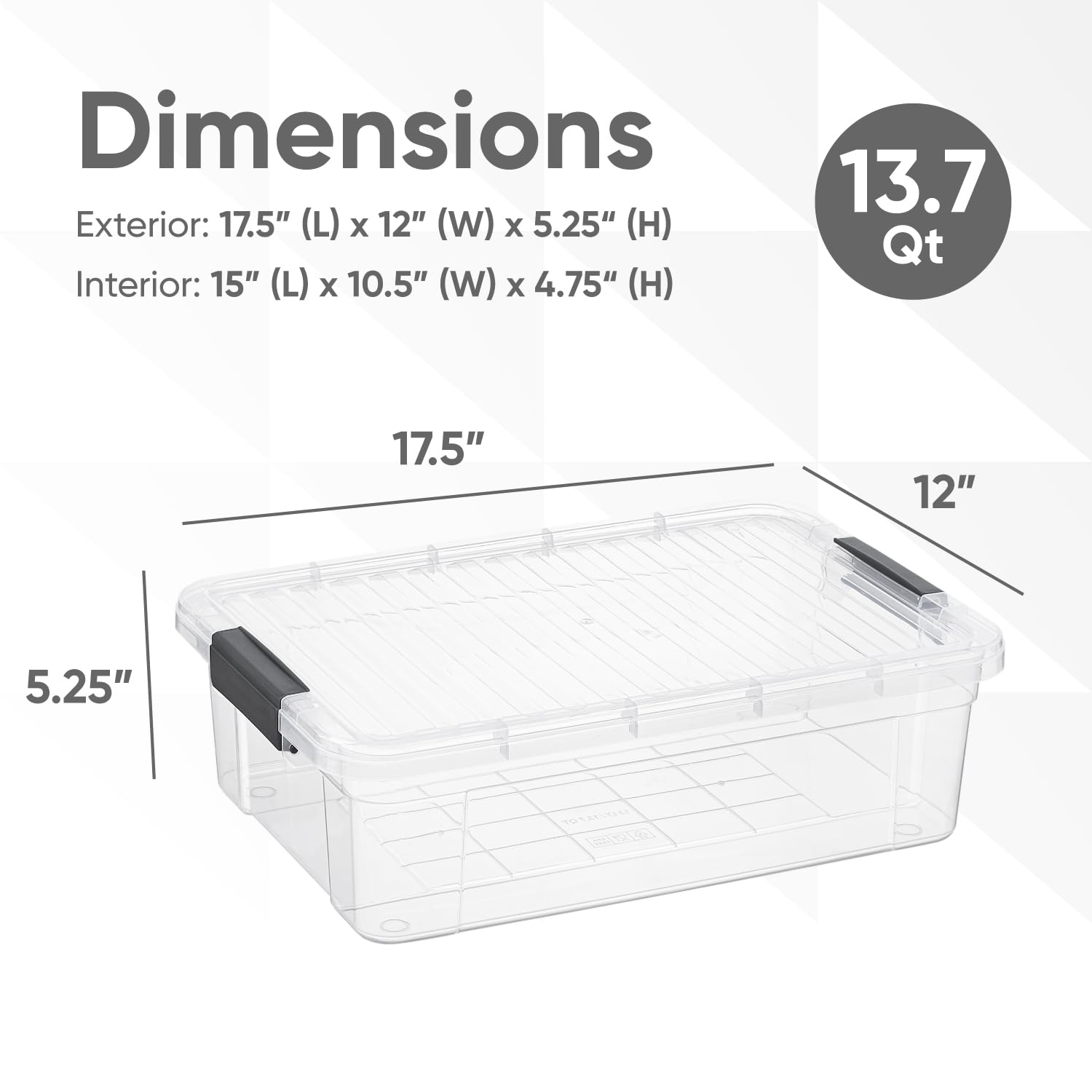 Superio Clear Storage Box With Lid, 7 Quart Plastic Container Bins For Organizing, Stackable Crates, Bpa Free, Non Toxic, Odor F