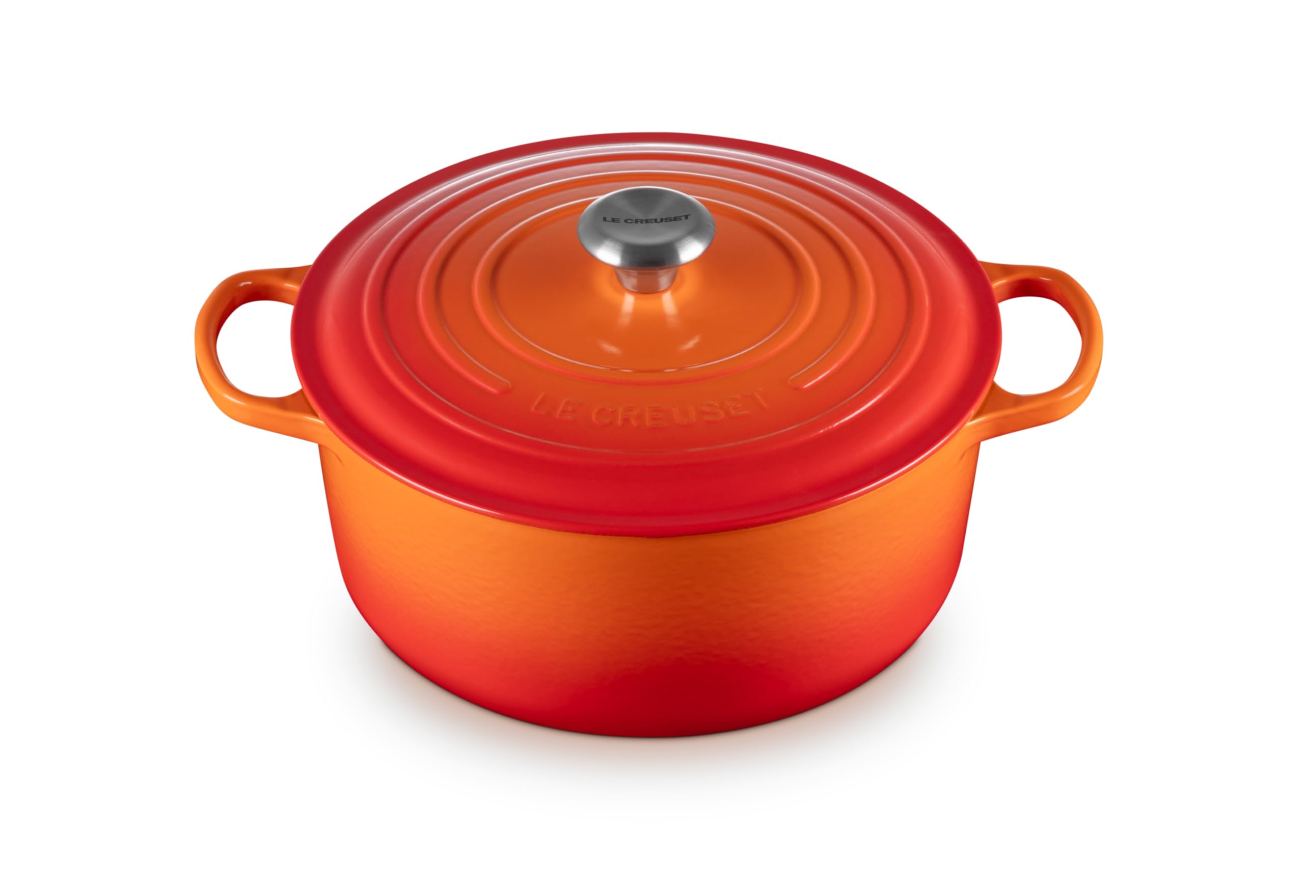 Le Creuset Enameled Cast Iron Signature Round Dutch Oven, 7.25 Qt., Flame