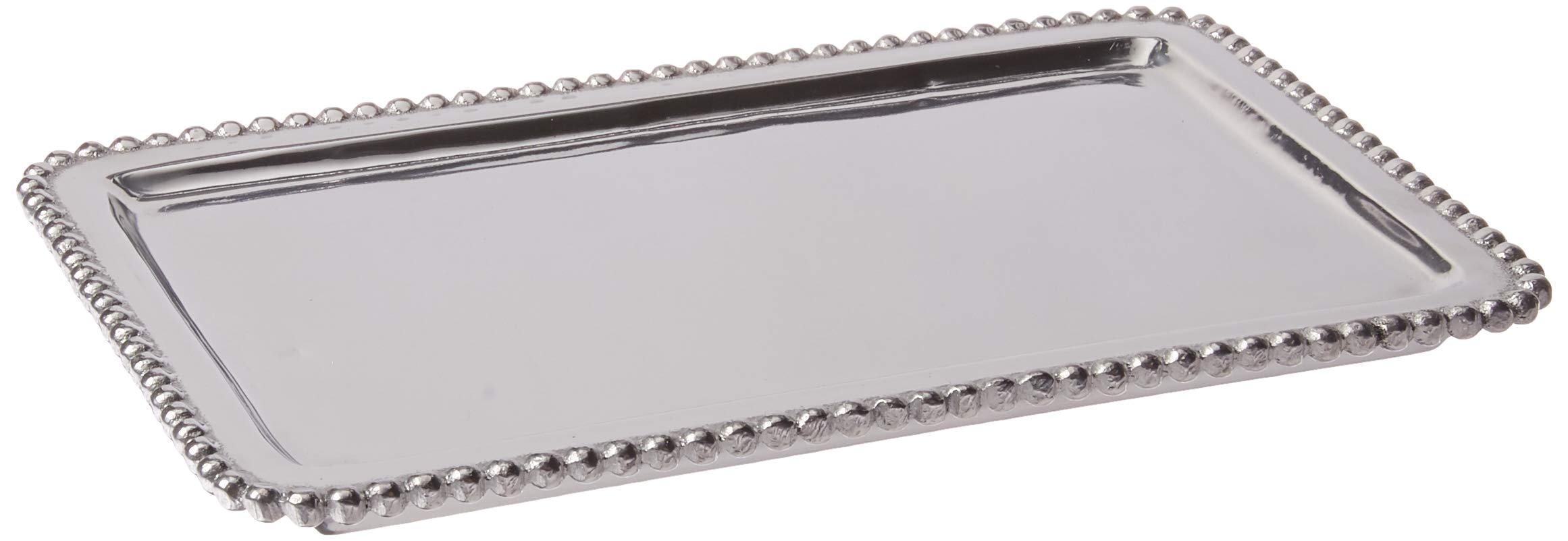 Mariposa 3907 Beaded Buffet Tray, Silver