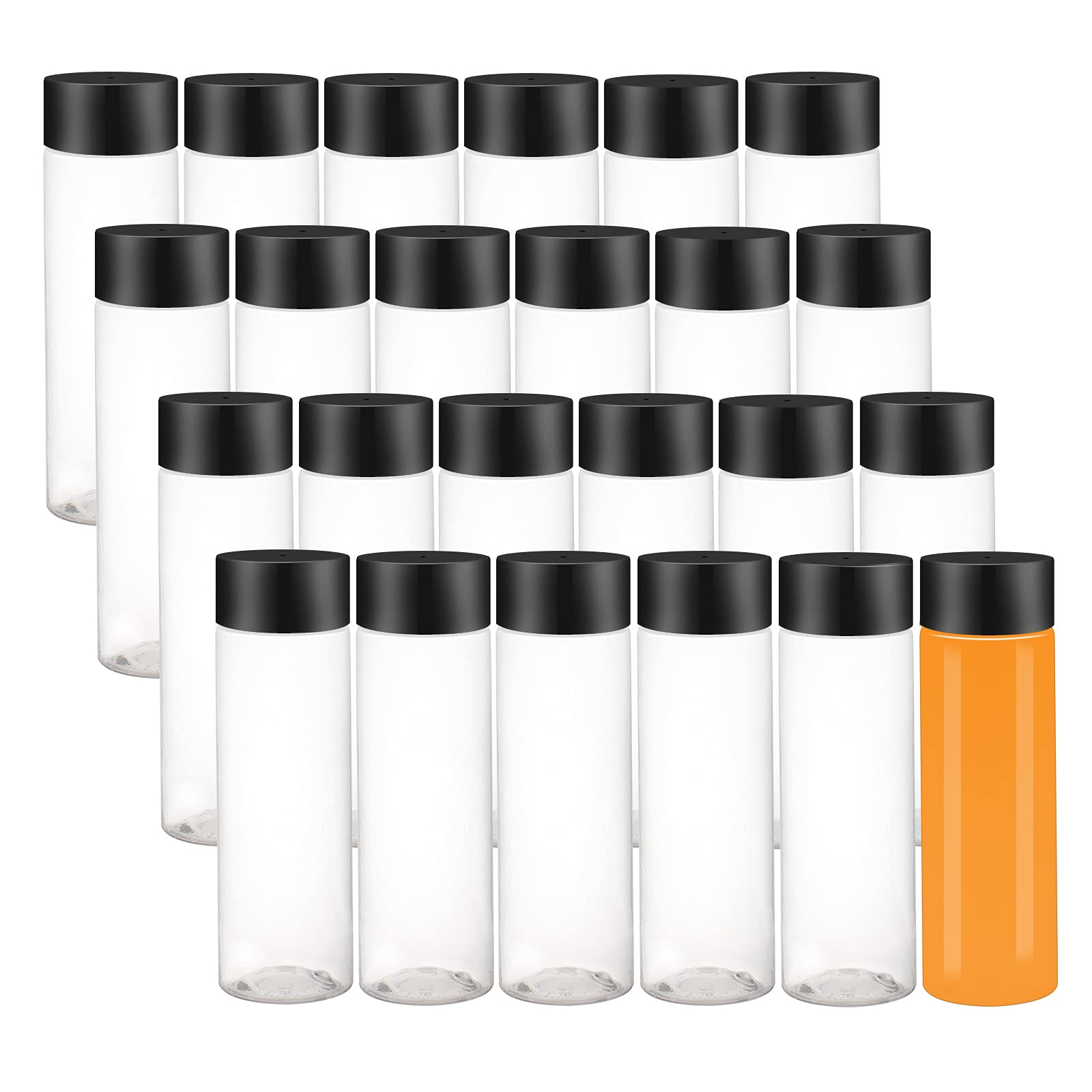 Zmybcpack 24 Pack 12 Oz (350 Ml) Clear Pet Plastic Juice Bottles With Caps- - Plastic Smoothie Bottles-Reusable Bulk Beverage Co