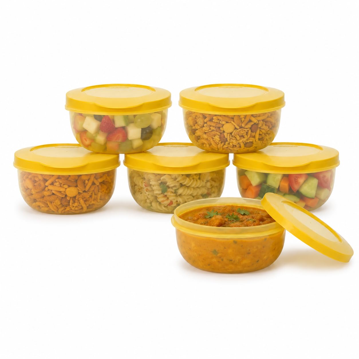 Cutting Edge 400Ml Eco Storage Container & Organizer Set Of 6 (Yellow)