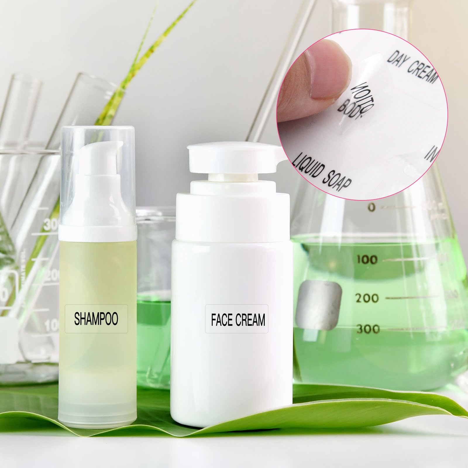 Hvswly 300 Pcs Waterproof Labels For Travel Size Bottles,Clear Bathroom Labels And Beauty Organization Labels,Travel Bottle Labe