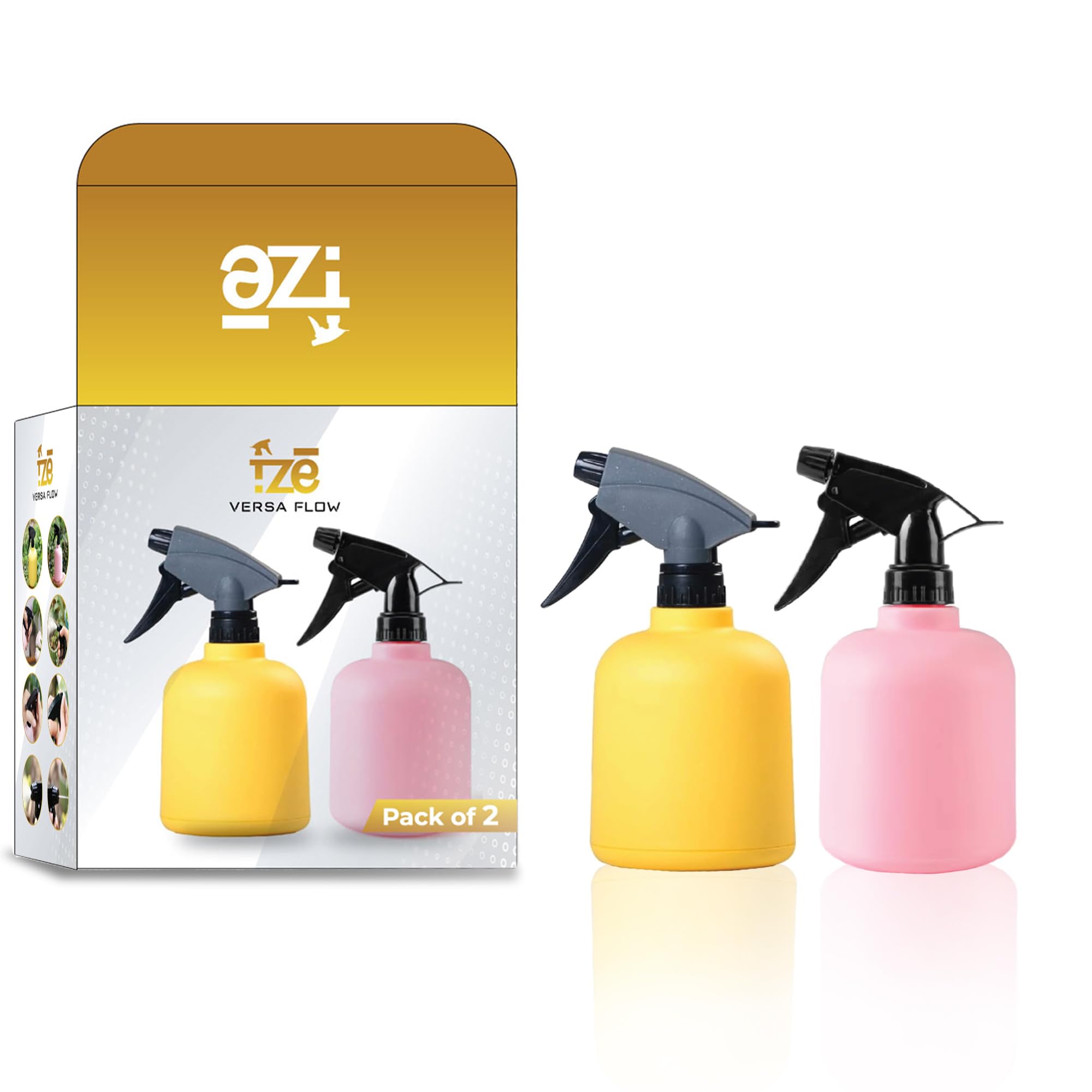 Fze Spray Bottles Pack Of 2, 20 Oz/600Ml, Portable Plant Spray Bottle, Portable Handhold Shower Spraying Pot Sprinkler Small Hou