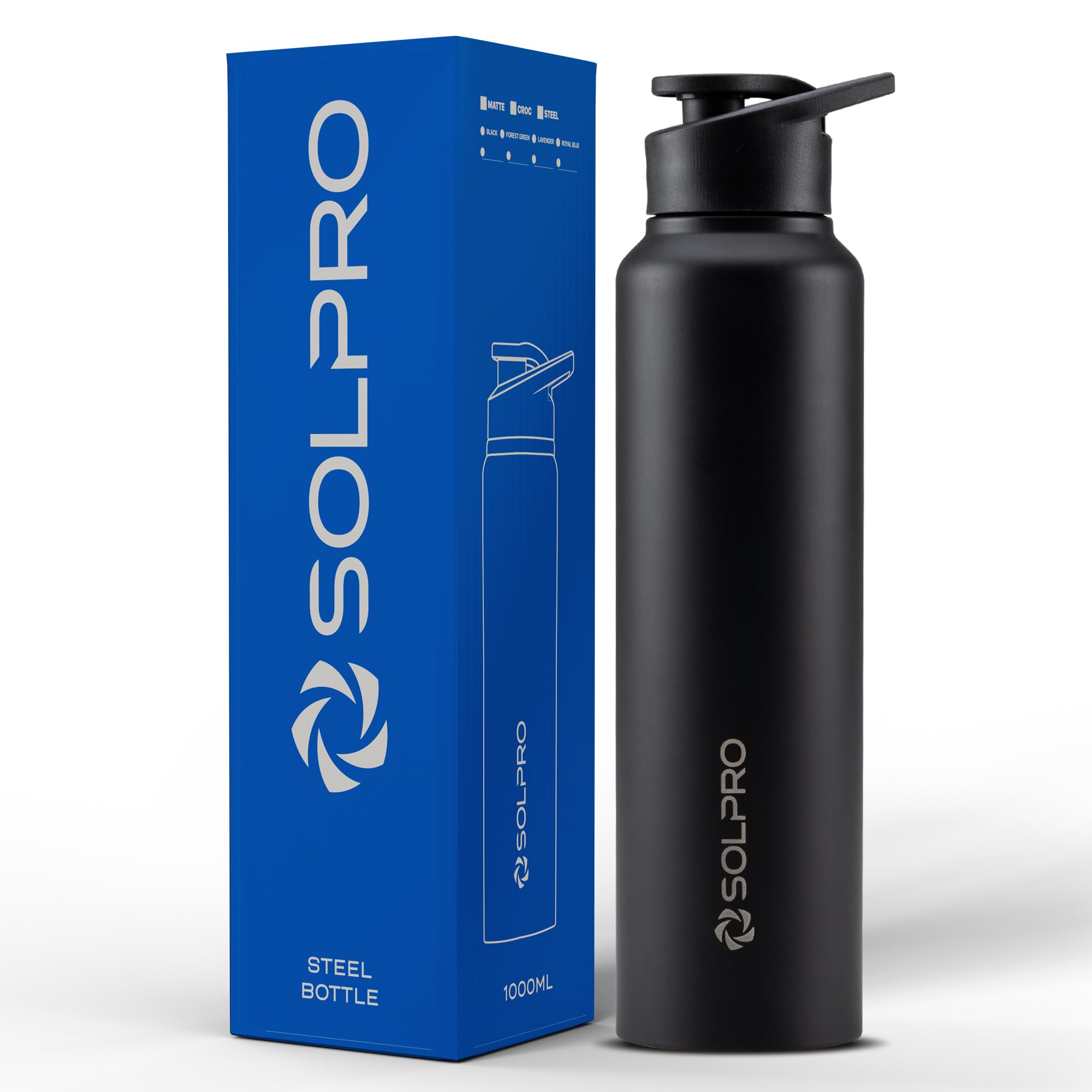 Solpro Alpha 1000Ml Stainless Steel Water Bottle For Office,School,College,Travel,Gym,Yoga,Camping,Sports & Outdoor For Men,Wome