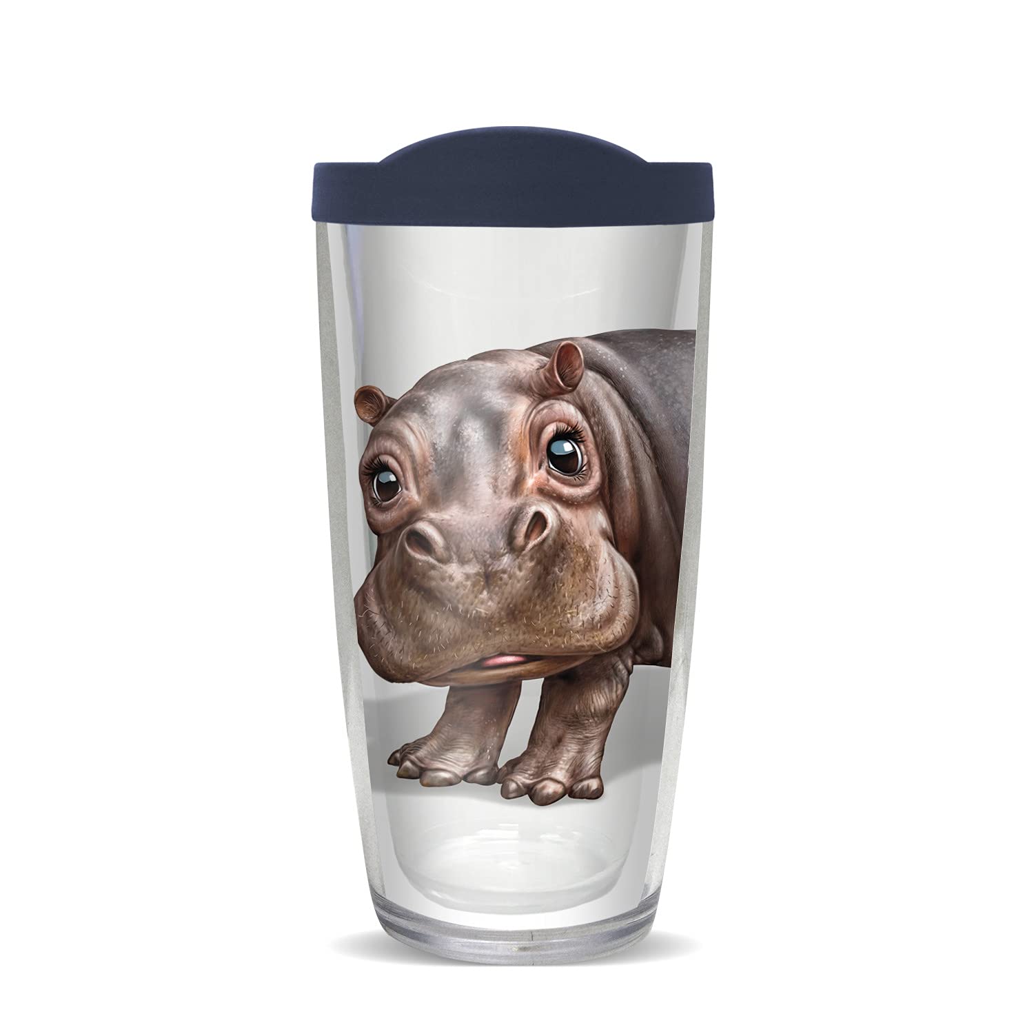 Freeheart 22Oz Tumbler - Hippo - Animal Club With Navy Lid