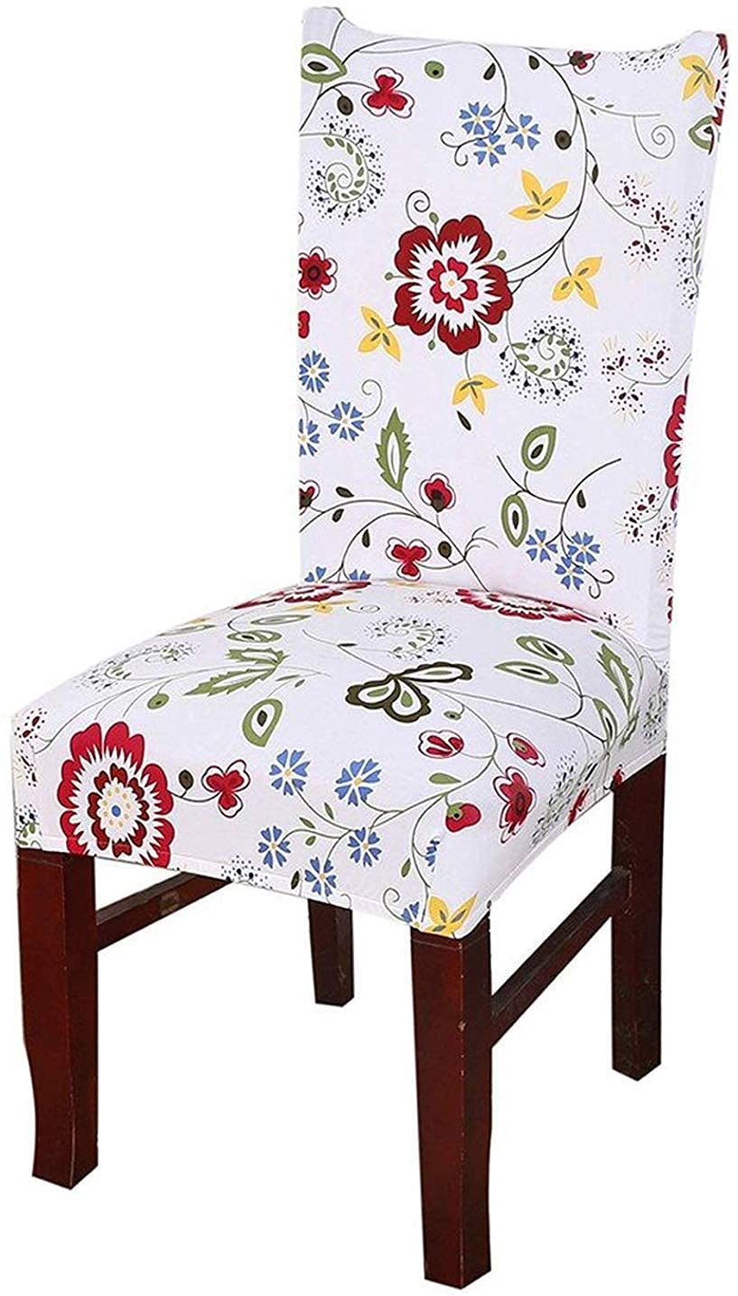 House Of Quirk Elastic Chair Cover Stretch Removable Washable Short Dining Chair Cover Protector Seat Slipcover Pack Of 1 (White