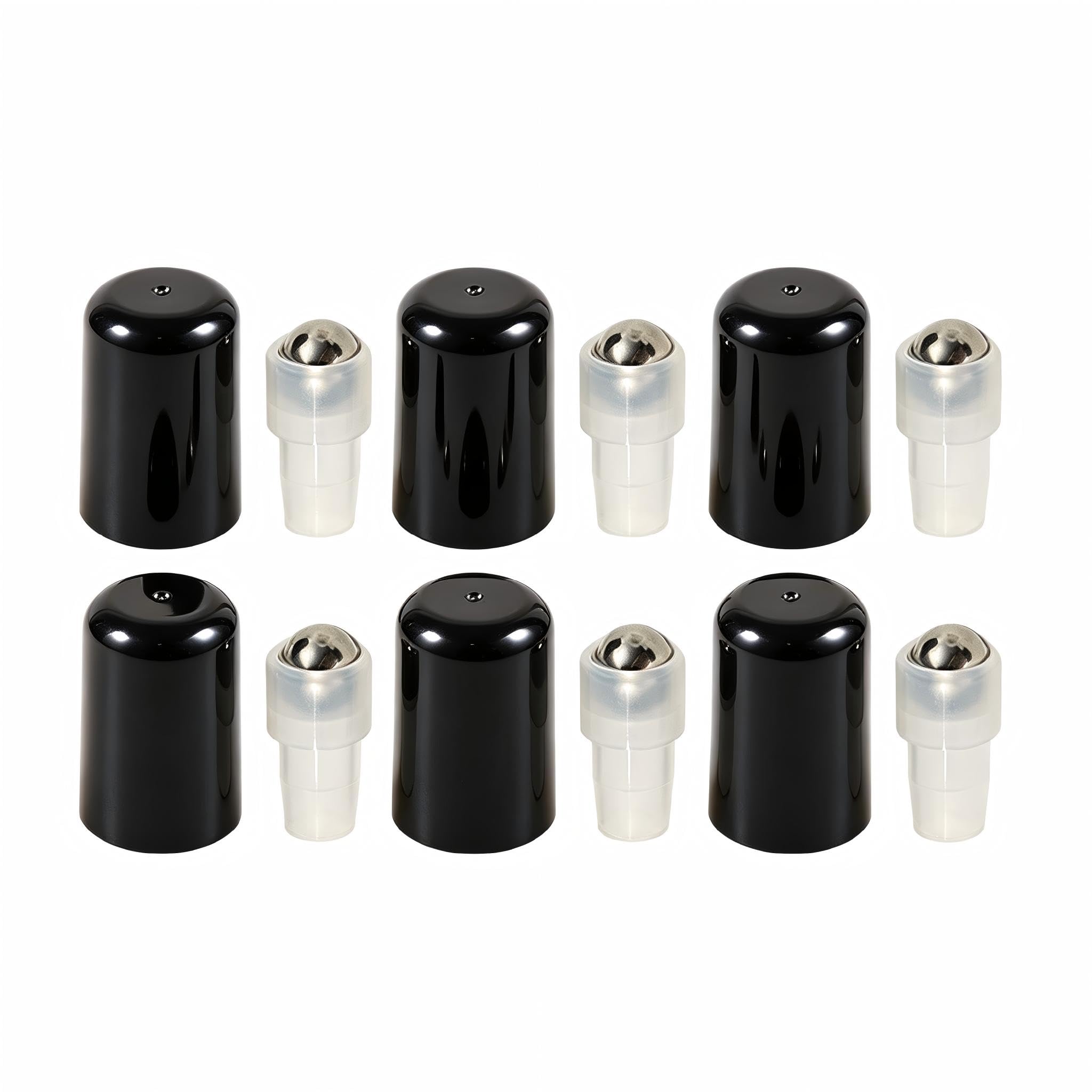 ASTRQLE 6Pcs Stainless Steel Roller Balls with Black Cap for Home Travel