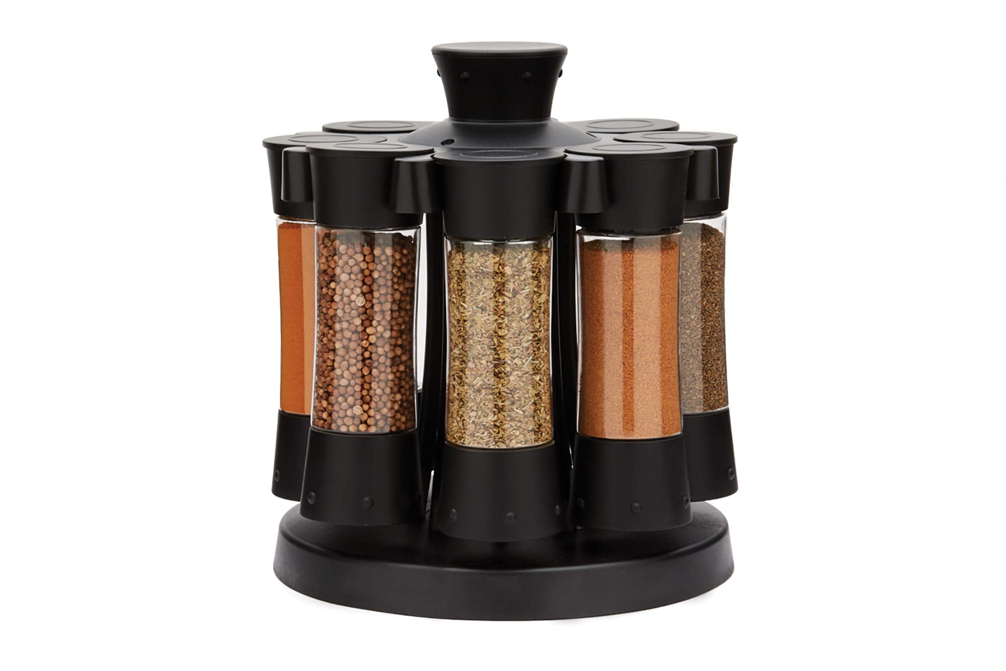 Kitchen Art Elite Auto-Measure Spice Professional 8 Compartments Black 7.45 x 7.45 x 8.25 inches