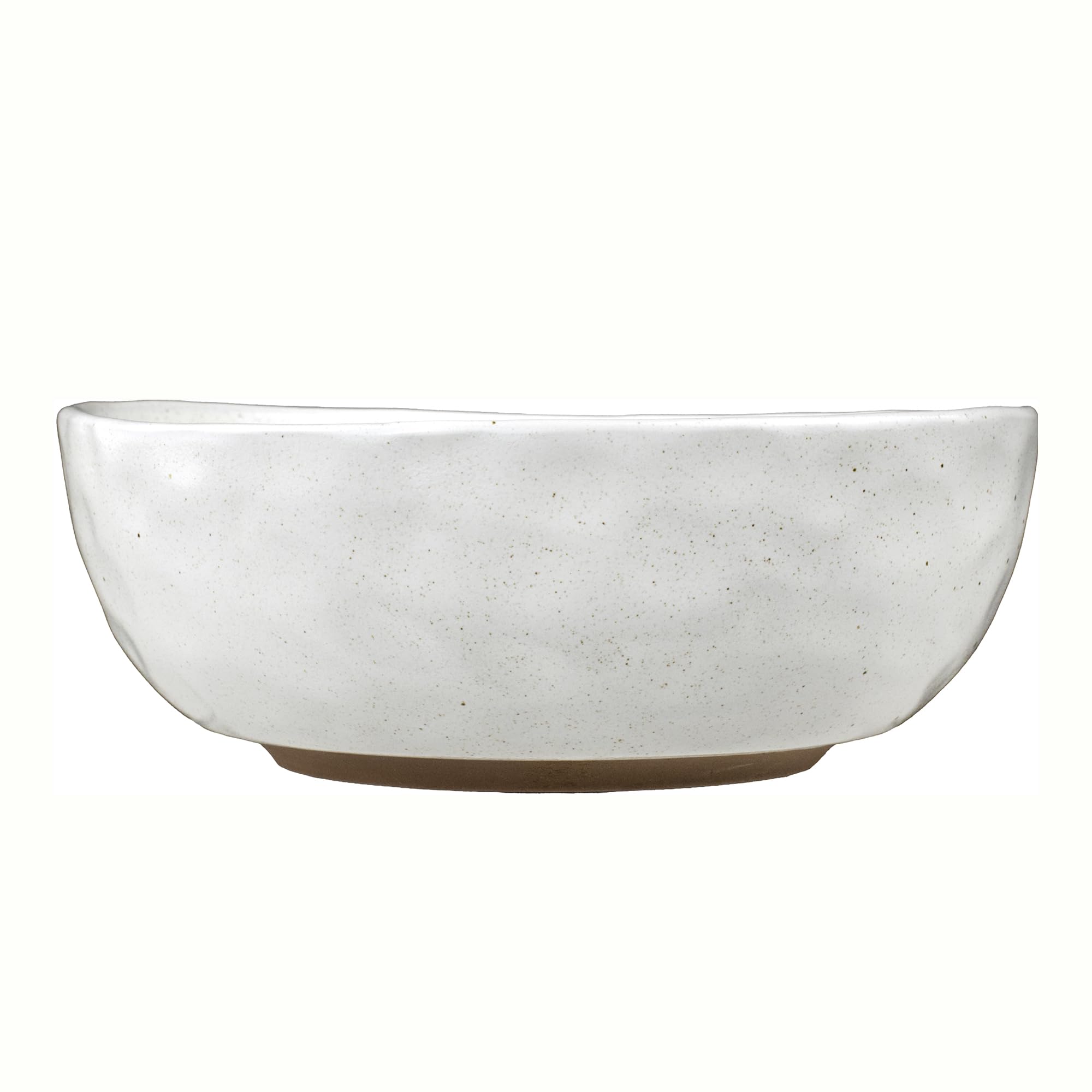 Sango Kaya 16-Piece Casual White Stone Dinnerware Set - Service for 4, Plate & Bowl Set, Rustic White Speckled Design, for Every