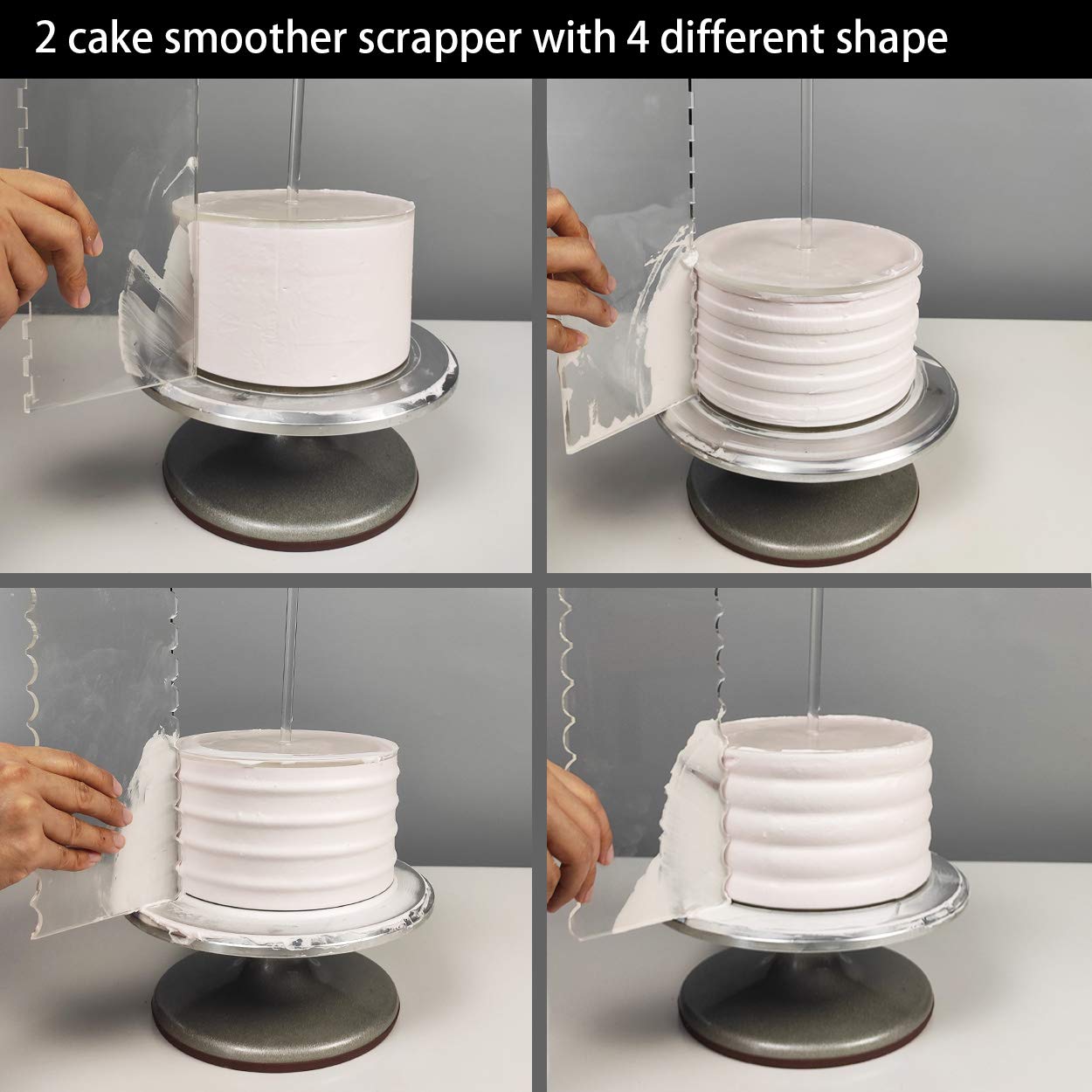 Eamate Acrylic Cake Discs Set - Round Buttercream Cake Decorating Tools With 6 Acrylic Discs(2 Each Of 6.5   , 8.5   , 10.5''),