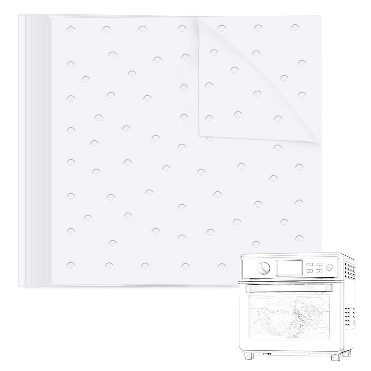 Bykitchen Air Fryer Oven Liners, 11X12 Inches, Nonstick Air Fryer Parchment Paper For Ninja Foodi Air Fryer Toaster Ovens, Xl Ai