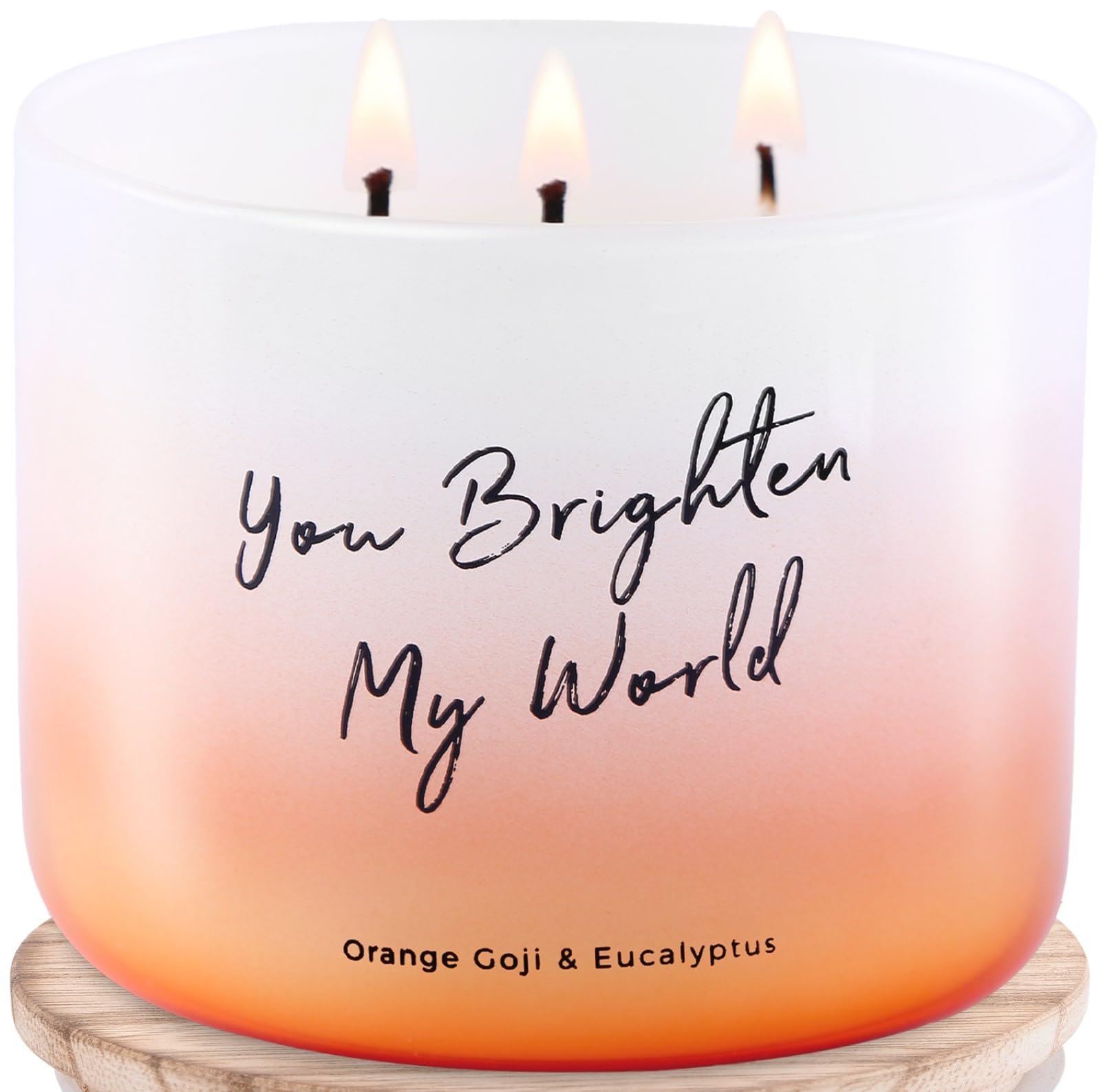 Calm Orange Goji Berry Eucalyptus Candle | Natural Soy 3 Wick Aromatherapy Candle for Home 15.8 oz | Stress Relief & Relaxing Sc