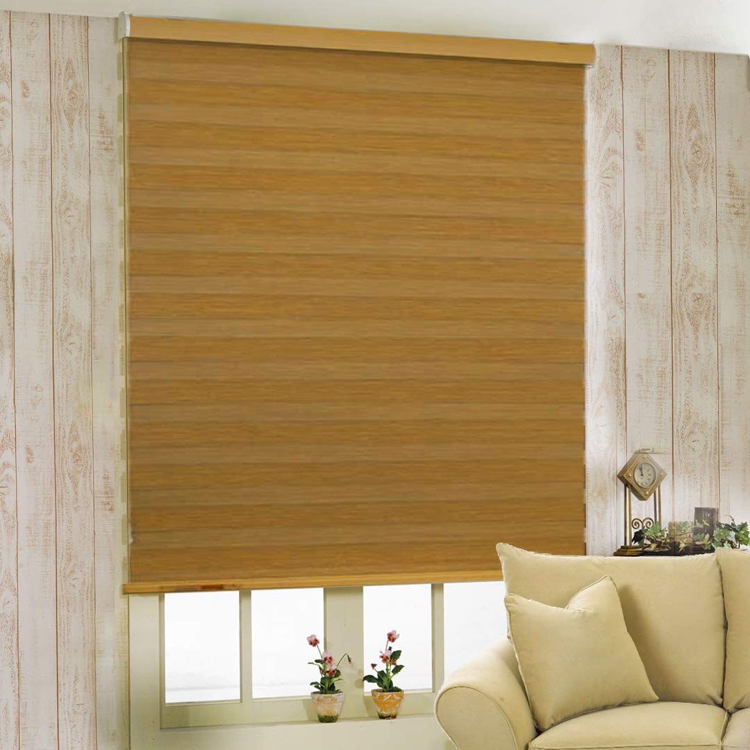 Zebra Blinds Polyester Curtain For Windows Or Outdoor Dcor, Gold, W144 X H130 Cm