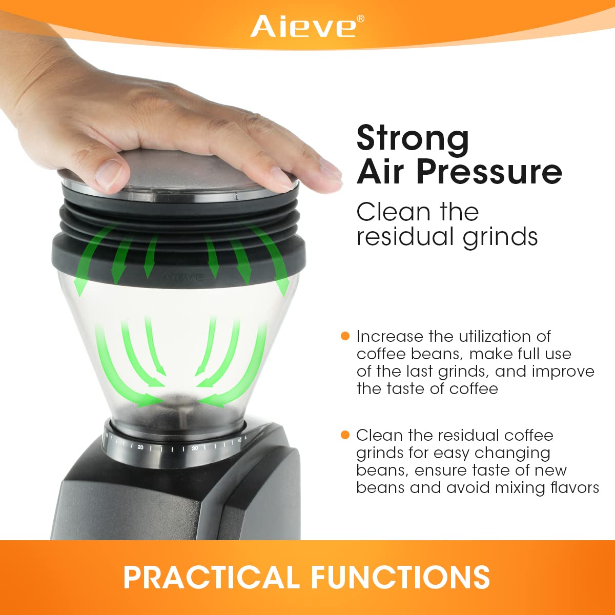 Aieve Silicone Coffee Hopper Bellow Compatible With Baratza Encore Grinder Esp/Virtuosa+ Coffee Grinder
