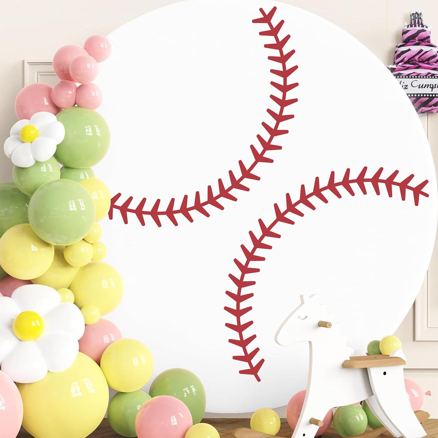 Extra Large Baseball Wall Decal Vinyl Baseball Stitches Wall Stickers Giant Baseball Lace Graphic Wall Decals Sport Art Mural Wa