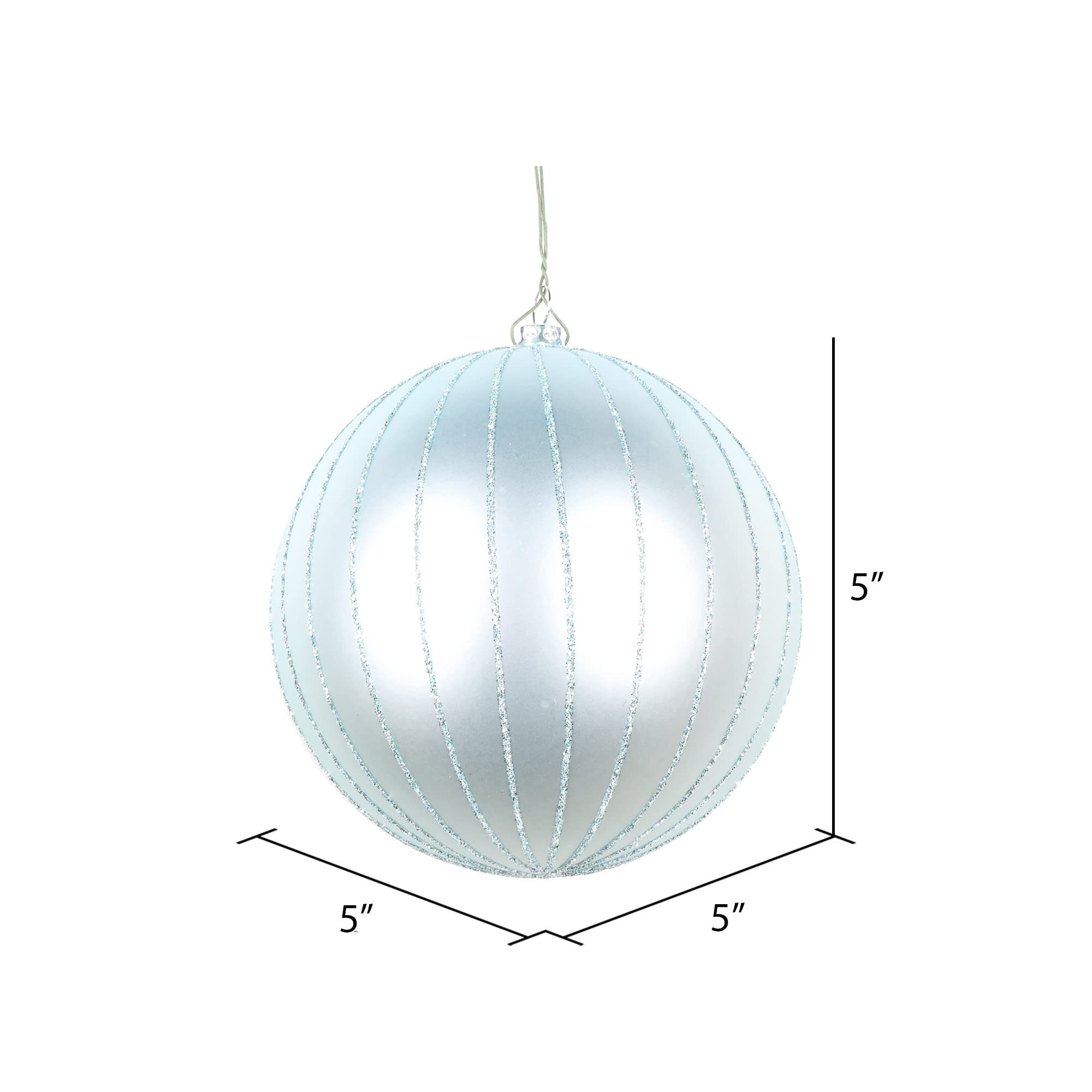 Vickerman 5 Frosty Mint Matte Glitter Ball Christmas Ornament. Includes 4 Pieces per Bag.