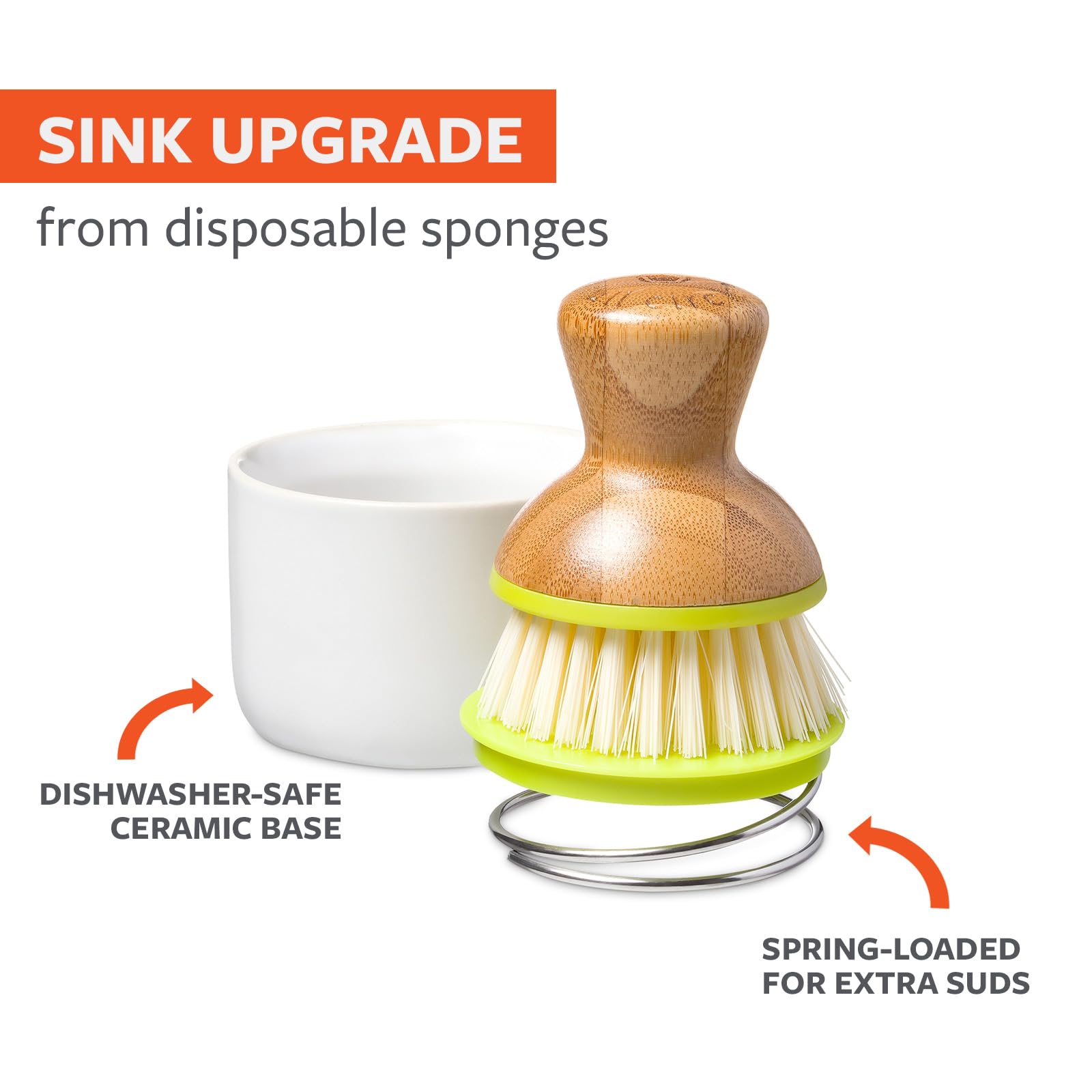 Full Circle Home - Bubble Up Soap Dispenser And Dish Brush Set - White - 1 Count