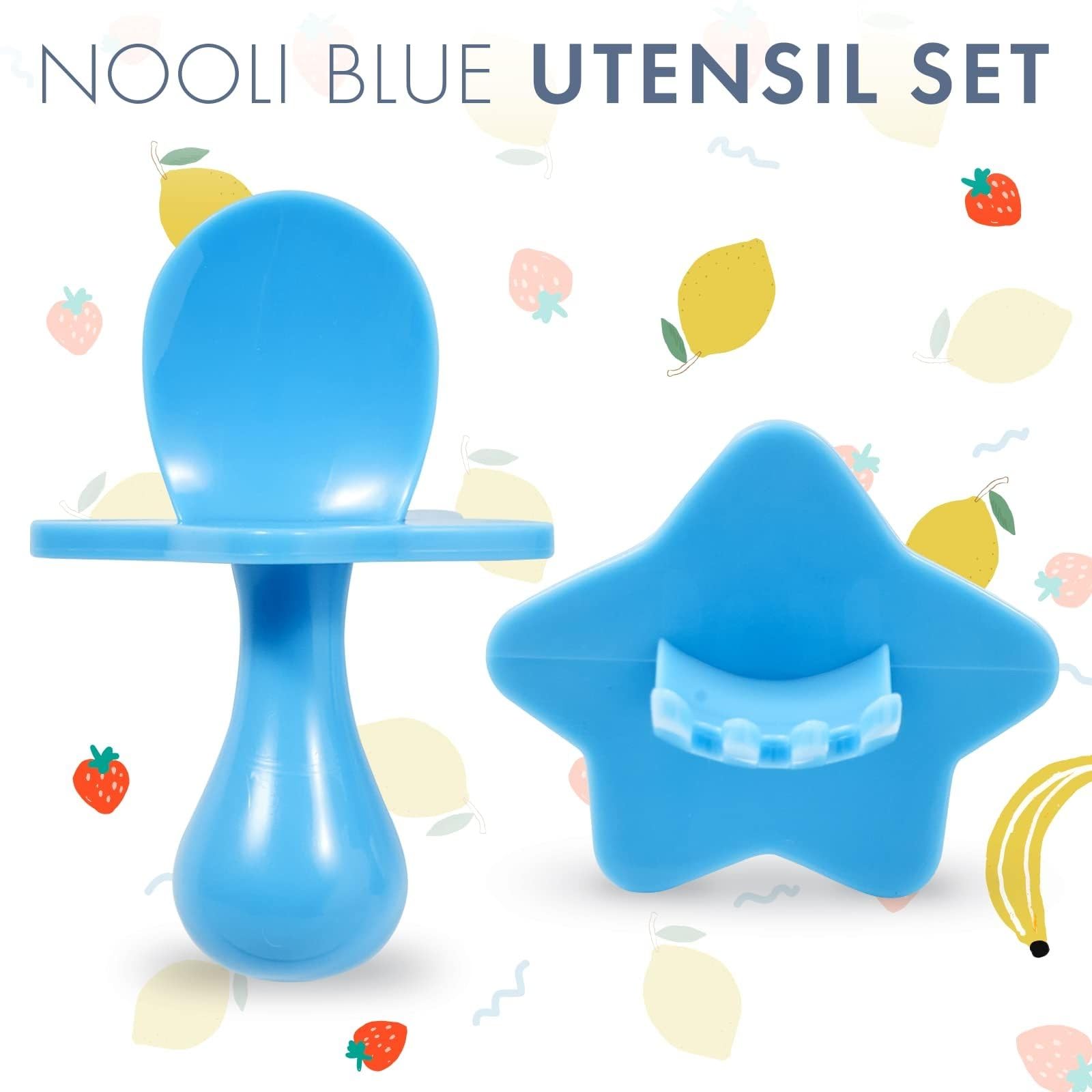 Elli&Nooli Baby Self Feeding Utensils Toddler Eating Utensils Baby Forks for Self Feeding, BPA Phthalates-Free, Dishwasher and S