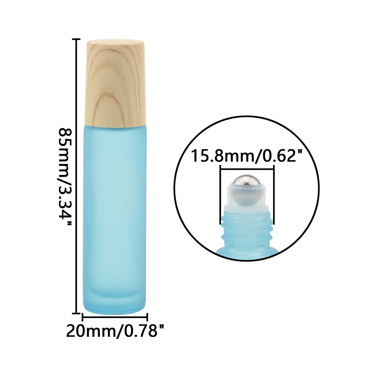 Kesell 10Pack Colour Essential Oil Roller Bottles 10Ml, Refillable Glass Roll On Bottles With Plastic Lids Stainless Steel Ball