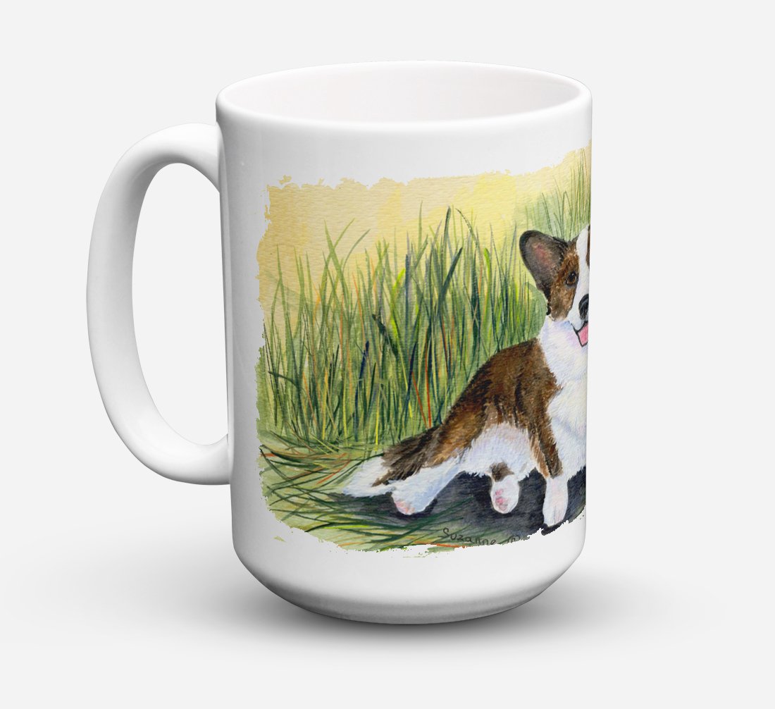 'Caroline's Treasures SS8004CM15 Corgi Dishwasher Safe Microwavable Ceramic Coffee Mug, 15 oz, Multicolor''
