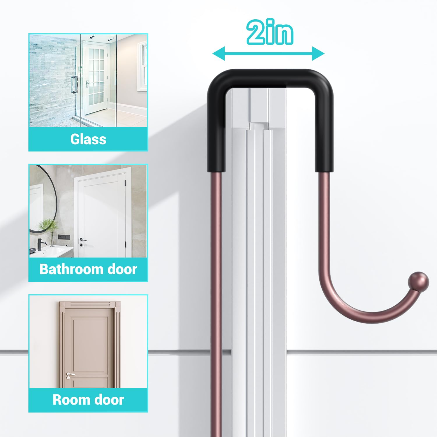 Aitatty Over The Door Shower Caddy Hanging: Black Rustproof Shower Organizer Over The Door - No Drilling Bathroom Rack For Insid