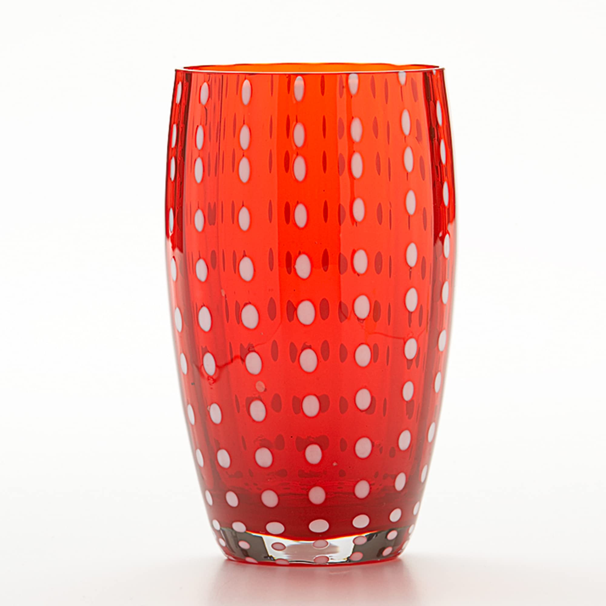 Zafferano Perle Beverage Glass Red (Set Of 2) 16 Fl Ozs., 5.3'' Height, Colored Murano Glass