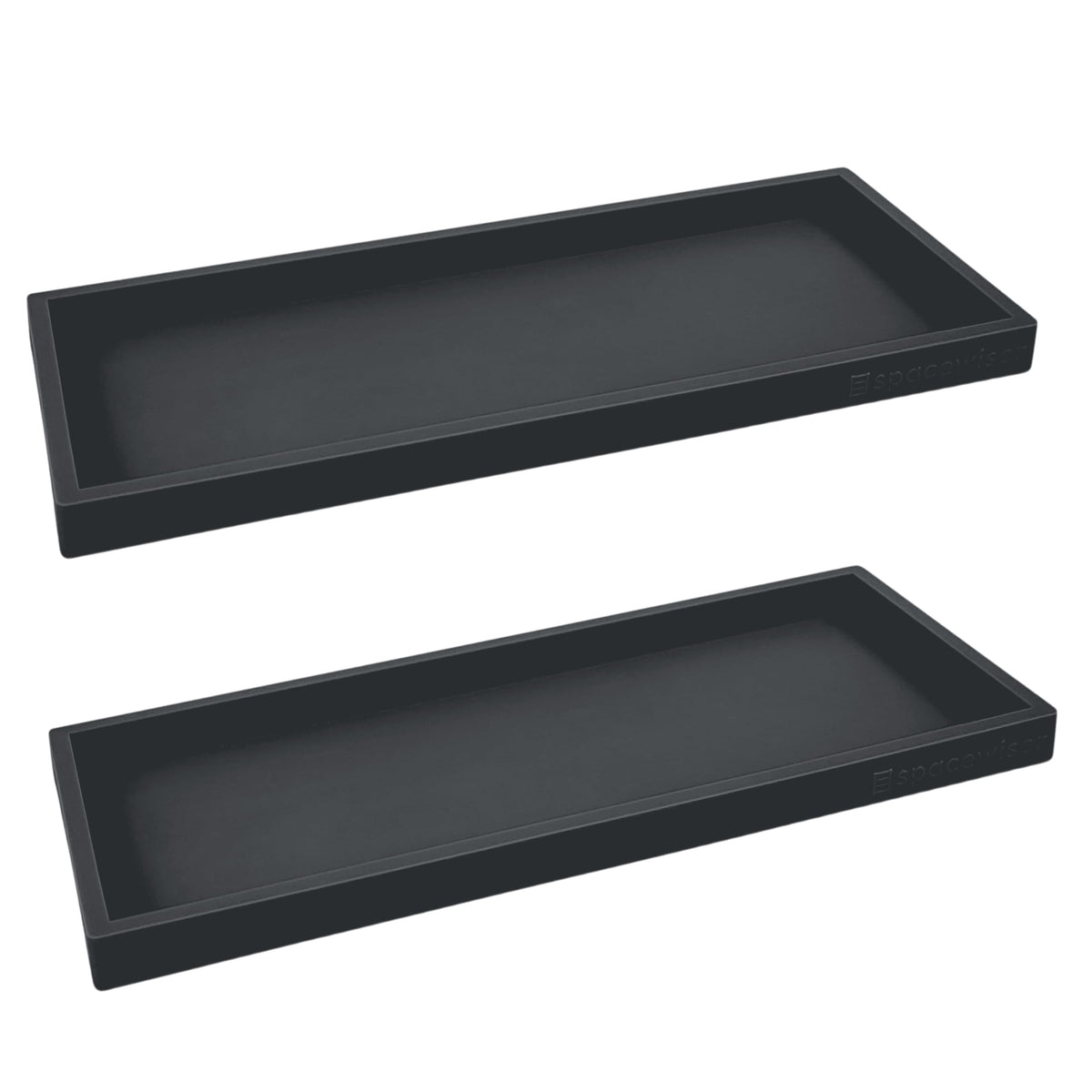 Spacewiser Countertop And Vanity Tray - 2 Pc Large 11.7'' Silicone Bathroom Counter Organizer, Dish Soap Sponge Holder Kitchen S