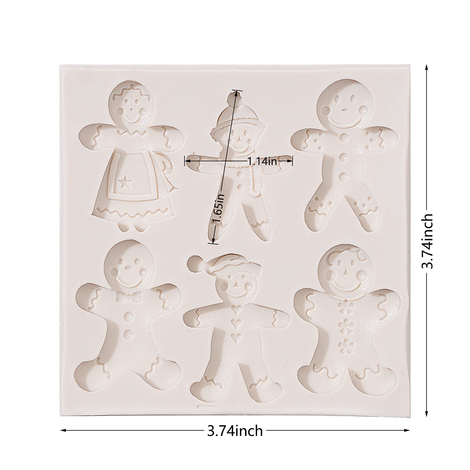 Christmas Gingerbread Man Fondant Molds,Silicone Chocolate Candy Mould For Christmas Birthday Party Cake Decoration Cupcake Topp