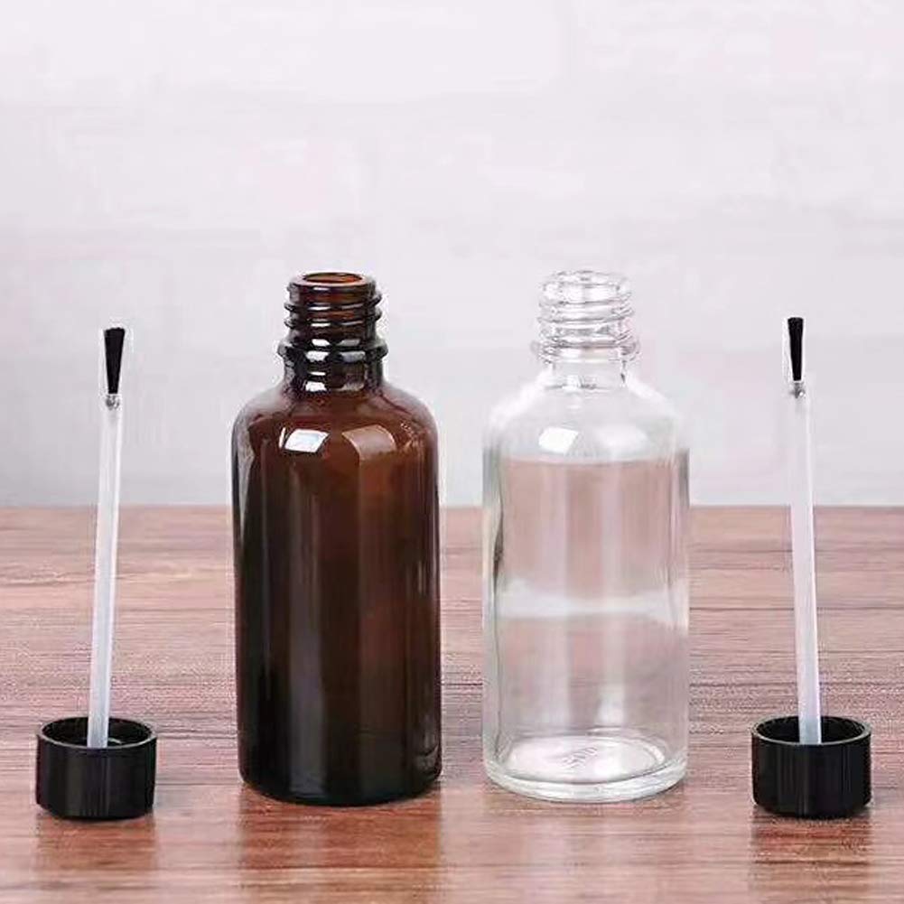 Teensery 4 Pcs 20Ml Empty Refillable Nail Polish Bottles Glass Nail Varnish Bottles Containers With Brush Cap For Nail Art (20 M