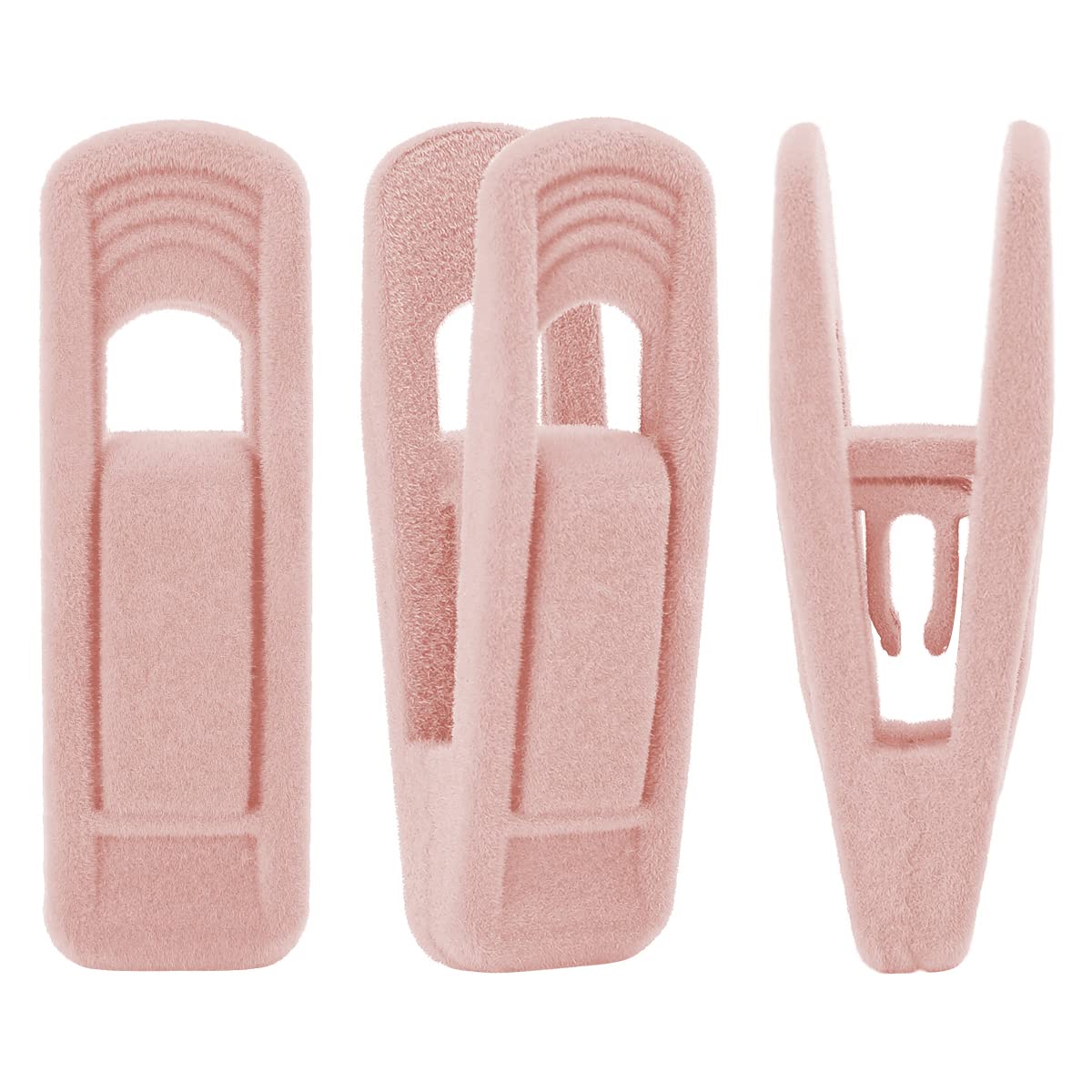 Trgowaul Light Pink Velvet Hangers Clips, Pant Hangers Velvet Clips, Strong Finger Clips Perfect For Thin Velvet Hangers Suit Sk