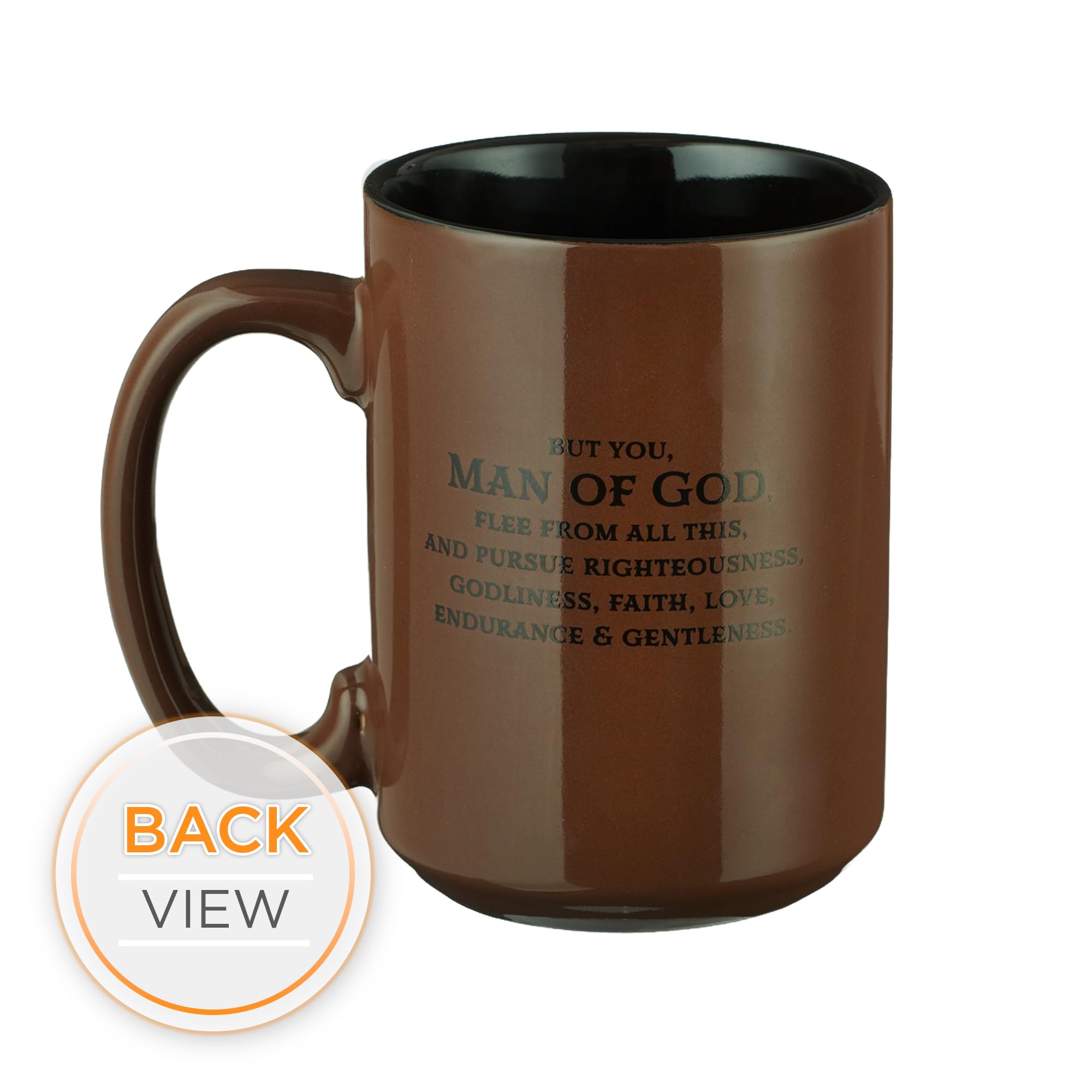 Christian Art Gifts Brown Ceramic Coffee Mug - 14 oz. Microwave and Dishwasher-safe Inspirational Scripture Coffee and Tea Mug f